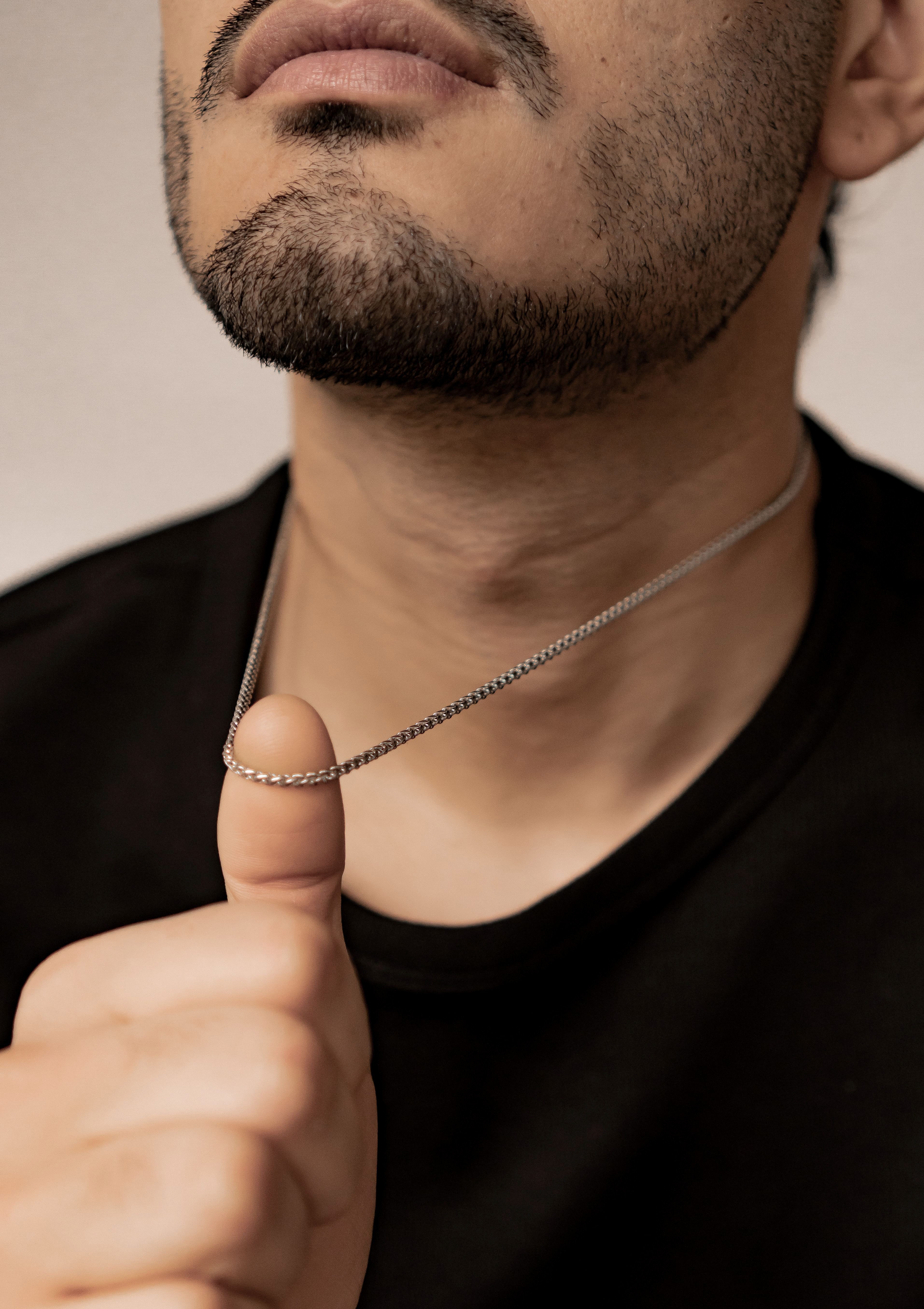 Hey Happiness Gliederkette Weizenkette, Basic Herren Kette, Unisex Kette ohne Anhänger zum Kombinieren, wasserfest