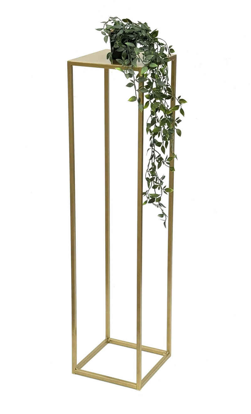 DanDiBo Blumenhocker Blumenhocker Metall Gold Eckig 100 cm Blumenständer Beistelltisch