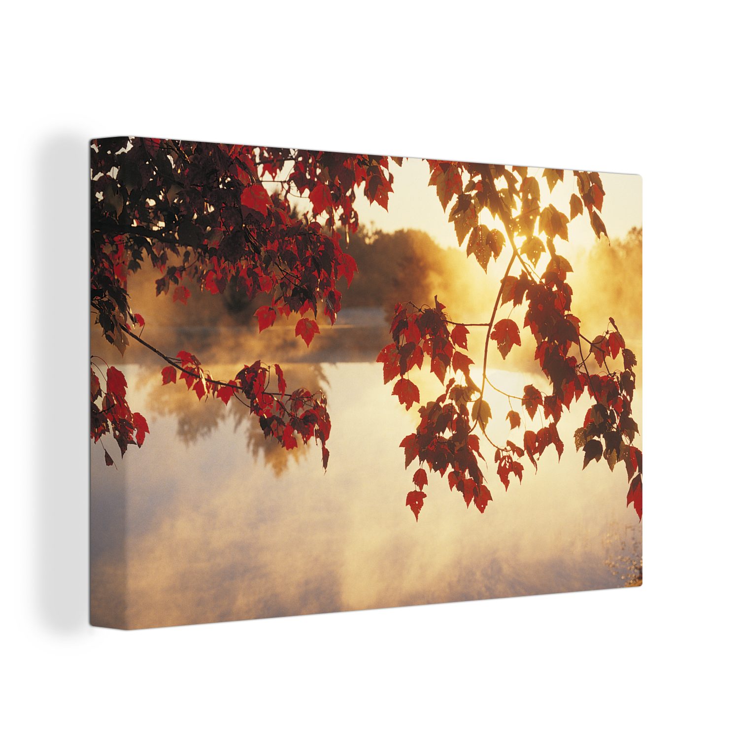 (1 OneMillionCanvasses® Leinwandbild in den Aufhängefertig, 30x20 Wanddeko, Herbstlaub cm Leinwandbilder, St), Wandbild USA,