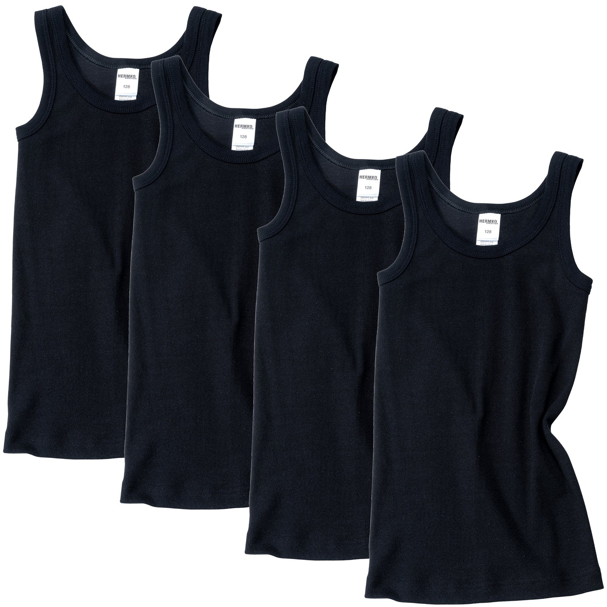 HERMKO Unterhemd 2800 (Pack, 4er) 4er Pack, 100 % Bio-Baumwolle, Knaben Tank Top