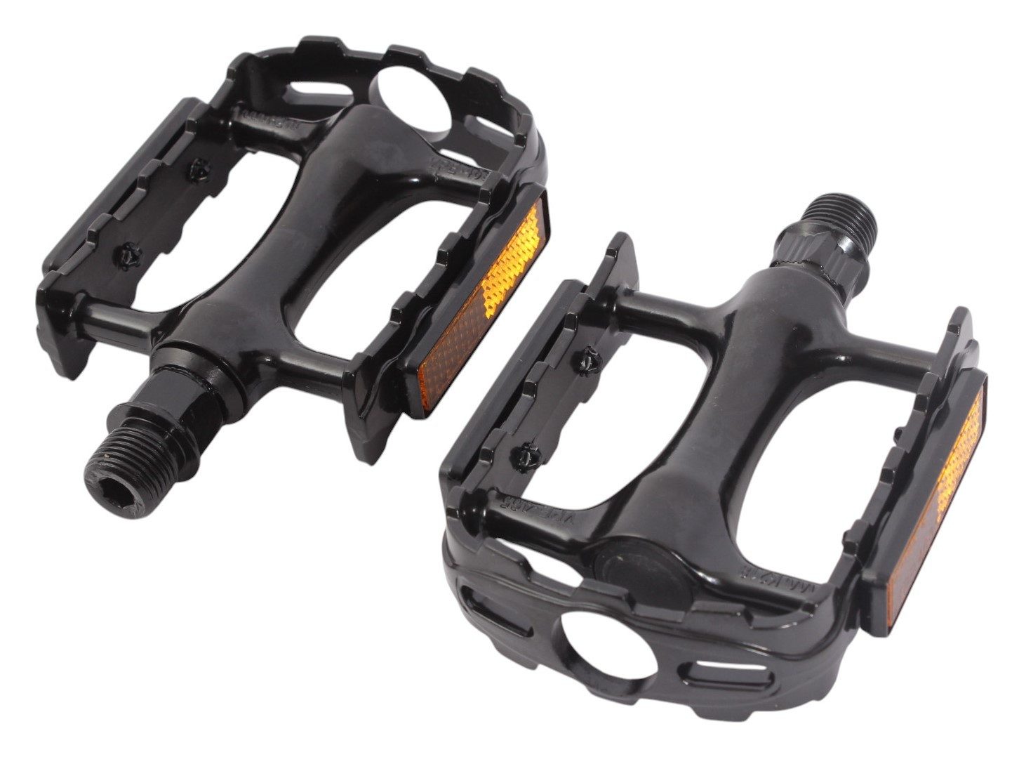 KHE Plattformpedale MTB Fixie Pedale VP 9/16 Zoll Aluminium mit Reflektoren