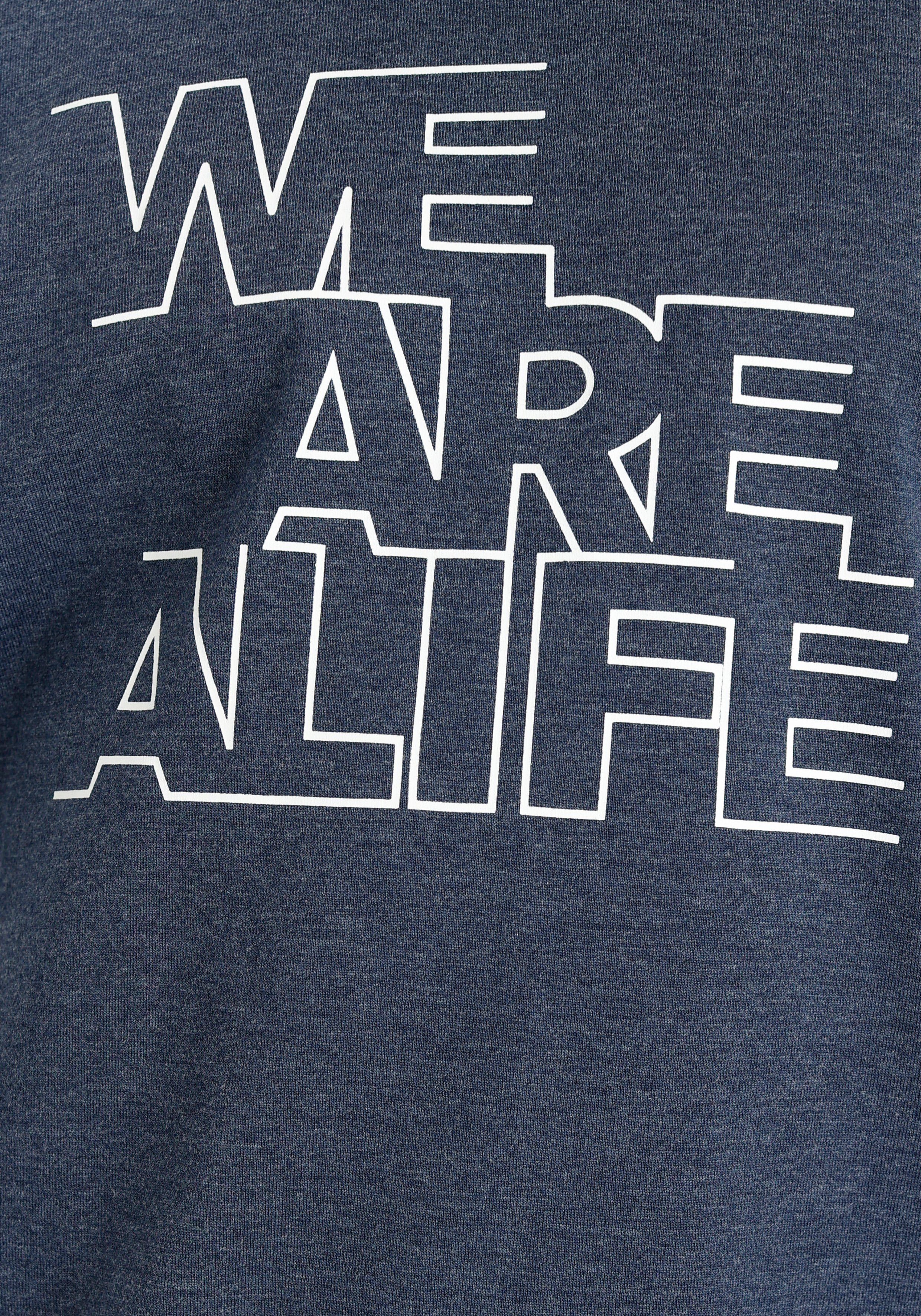 T-Shirt MARKE! Logo-Print melierter für Kickin & Kids Alife NEUE Alife&Kickin Qualität, in