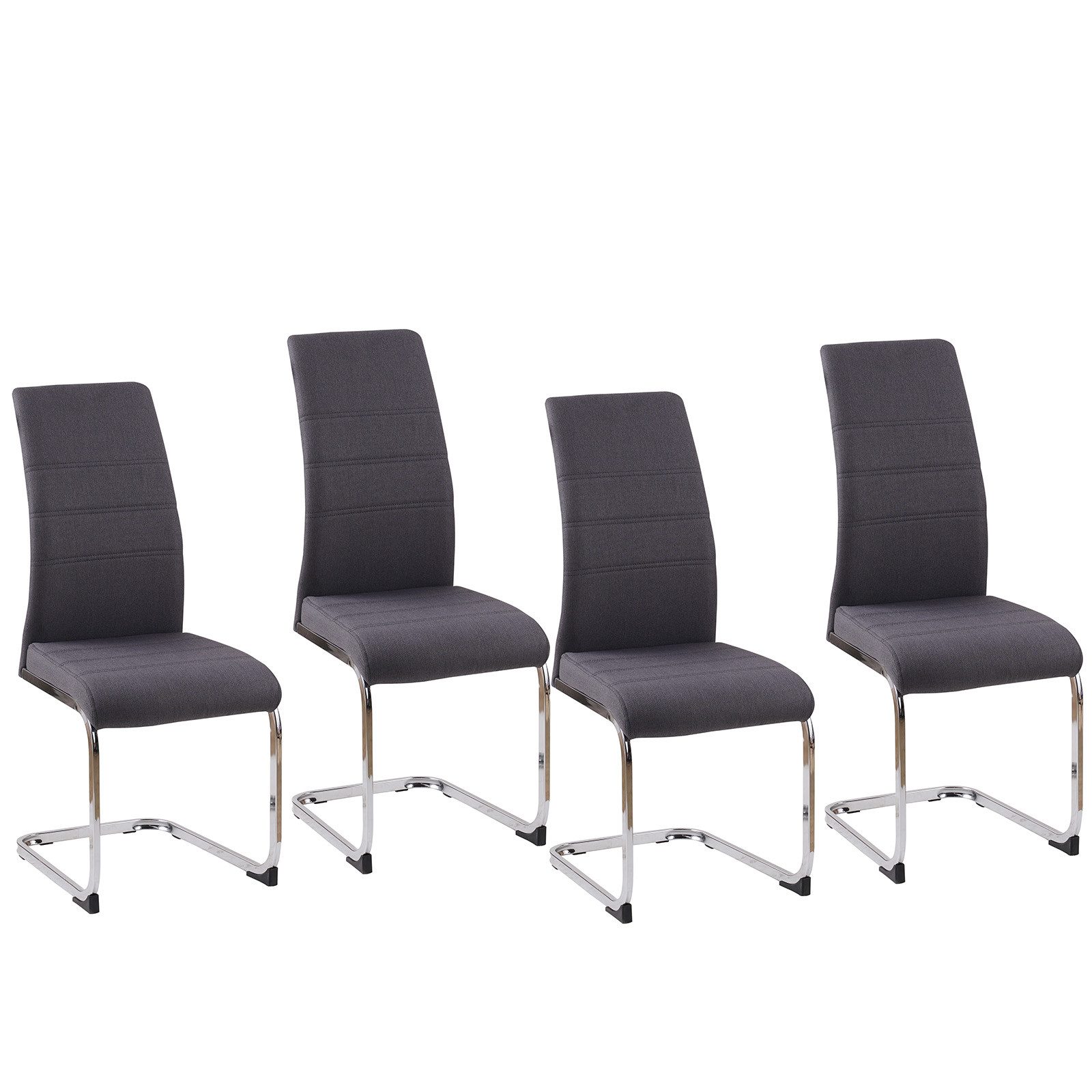 HTI-Line Freischwinger Schwingstuhl SallyC Grau 4er (Set, 4 St), Freischwinger Esszimmerstuhl