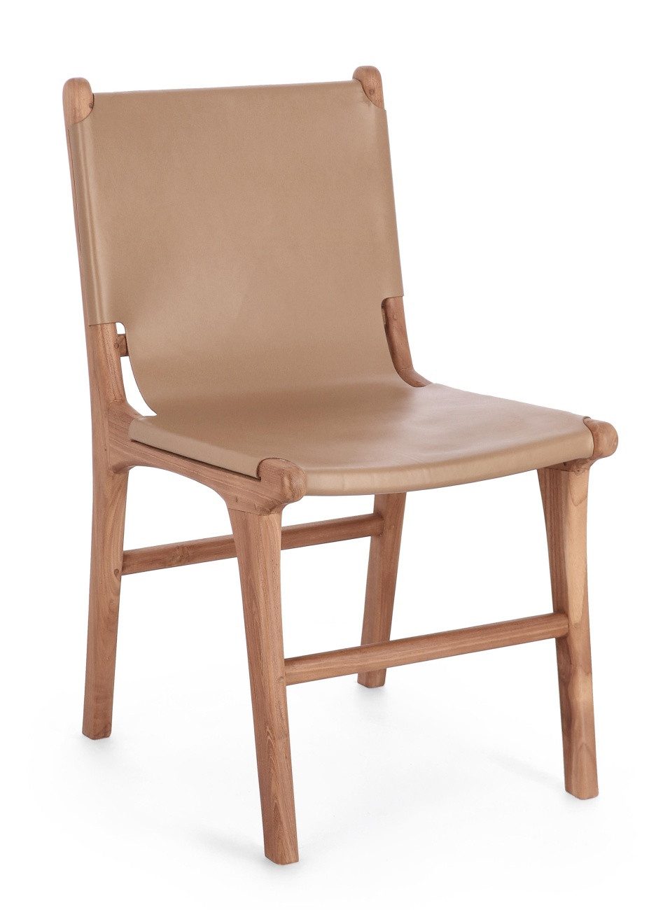 Bizzotto Stuhl Eugenie aus Leder, Taupe