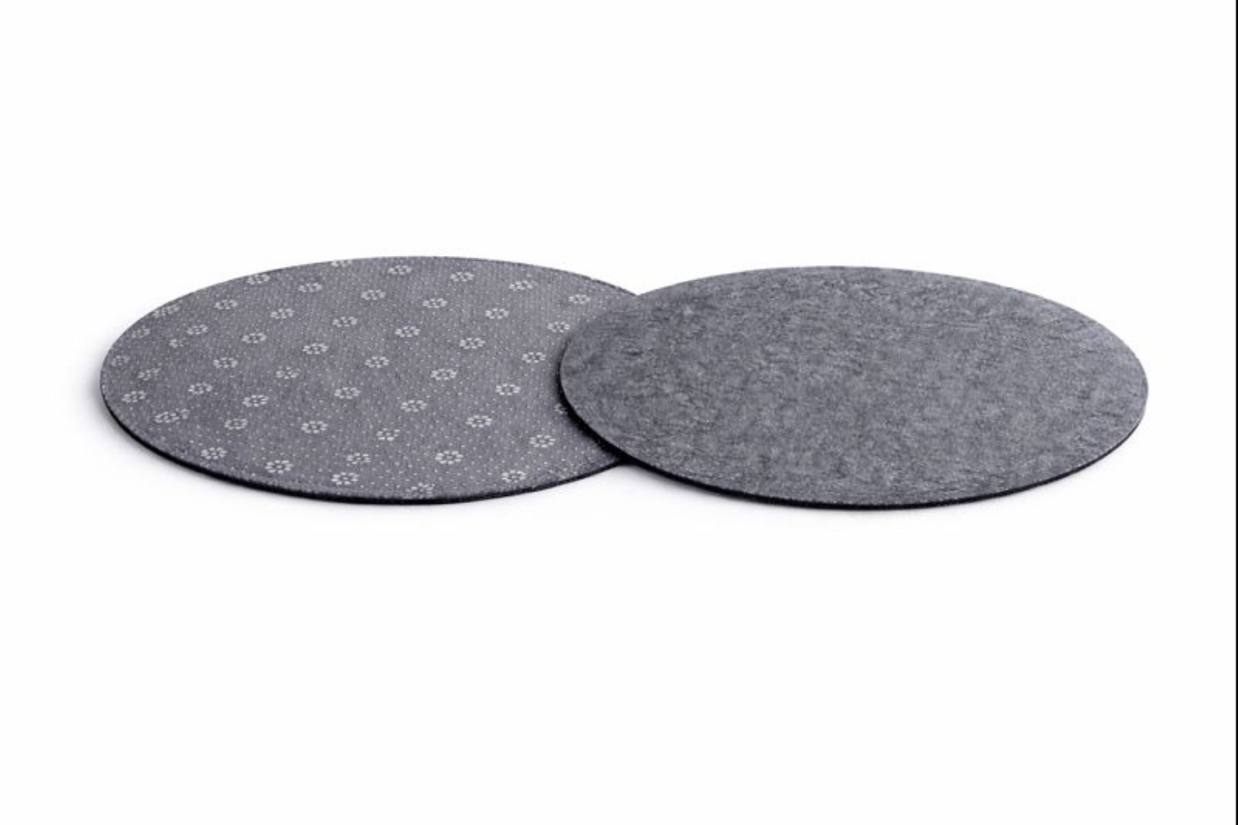 Geschenkestadl Sitzkissen 4 Stück Filz Sitzauflagen rund Ø35 cm Anthrazit Sitzkissen & Platzset, Anti Rutsch Noppen