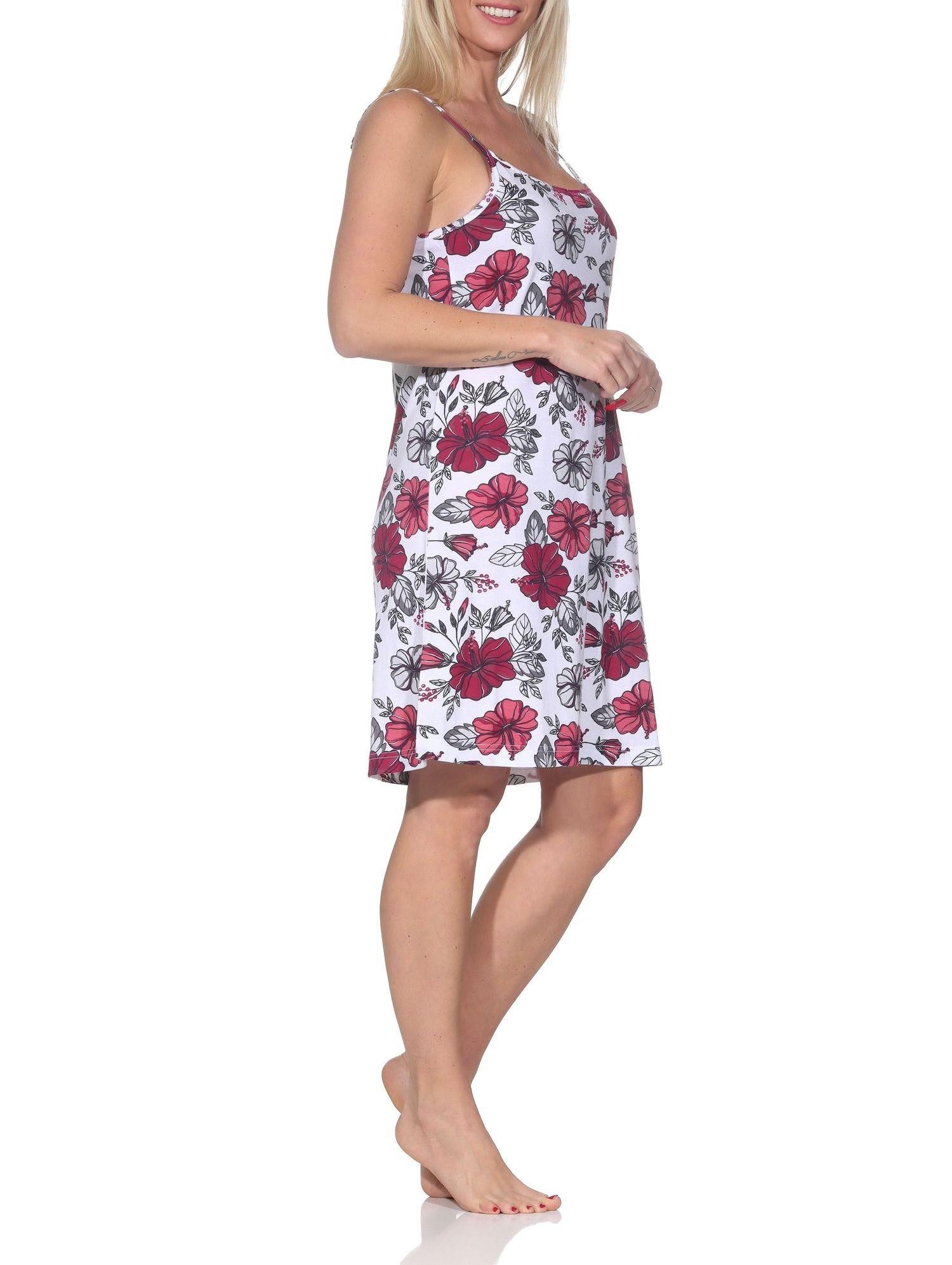Normann Nachthemd Ärmelloses Damen Spaghetti Träger Nachthemd in floralem Print