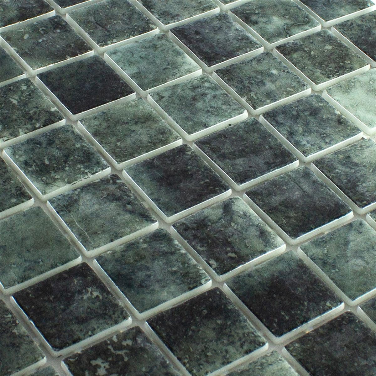 Mosafil Mosaikfliesen Glas Schwimmbad Pool Mosaik Fliesen Baltic 38x38 mm, Glas 31.600x31.600, schwarz, Punktverklebt - Frostsicher - Wasserdicht - Wasserfest - Rutschfest