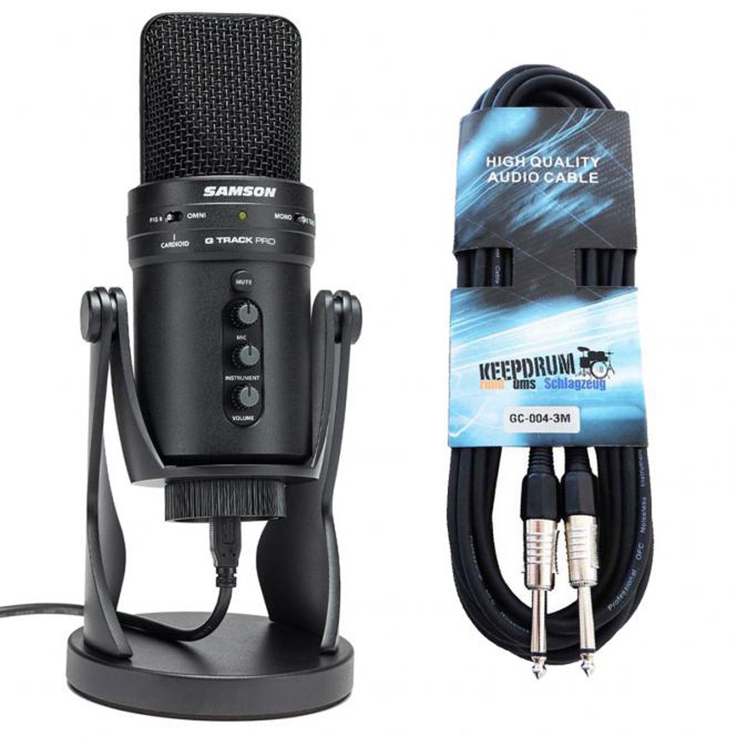 Samson Mikrofon Samson USB-Mikrofon G-Track Pro mit Klinkenkabel (Mikrofon), Vorteils-Set mit Klinkenkabel