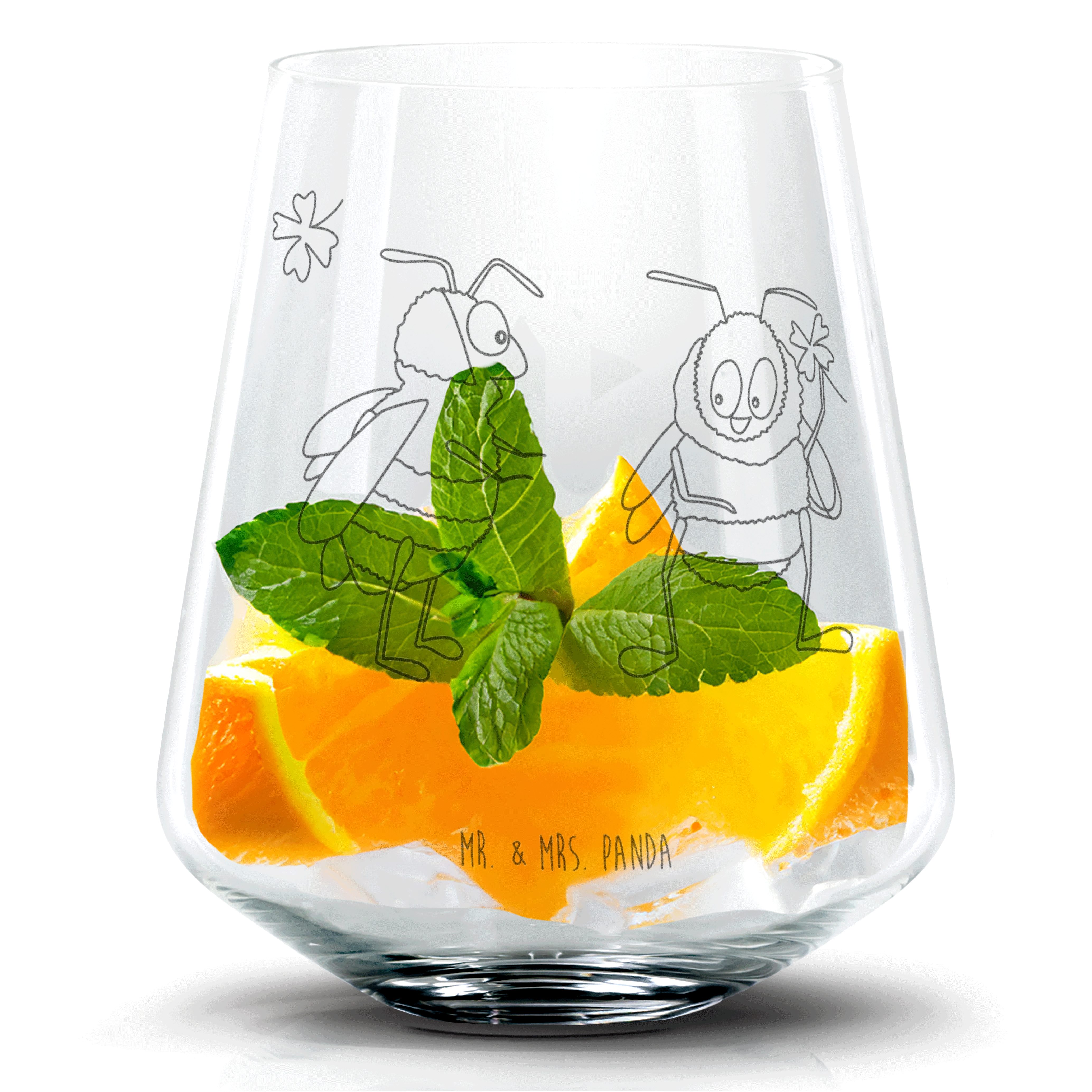 Mr. & Mrs. Panda Cocktailglas Bienen Paar - Transparent - Geschenk, für Ehemann, Cocktail Glas, Lie, Premium Glas, Einzigartige Gravur