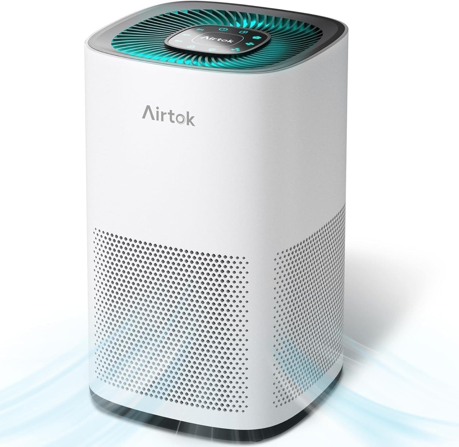 AIRTOK Luftreiniger Allergiker mit HEPA H13 Filter gegen Schimmel Staub Pollen Gerüche, für 92 m² Räume, Gerüche, Nachtlicht, Kindersicherung, Timer, 24dB