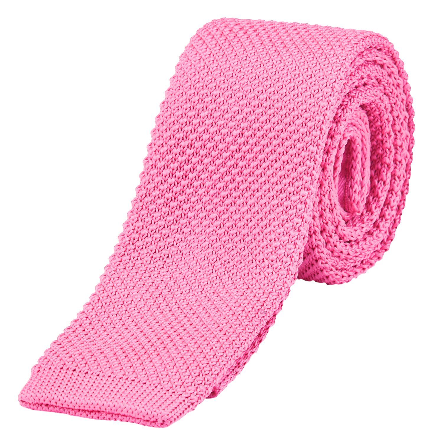 DonDon Krawatte schmale Krawatte 5 cm Wollkrawatte (Packung, 1-St) Strickkrawatte, Retro-Look, für Büro oder festliche Veranstaltungen rosa