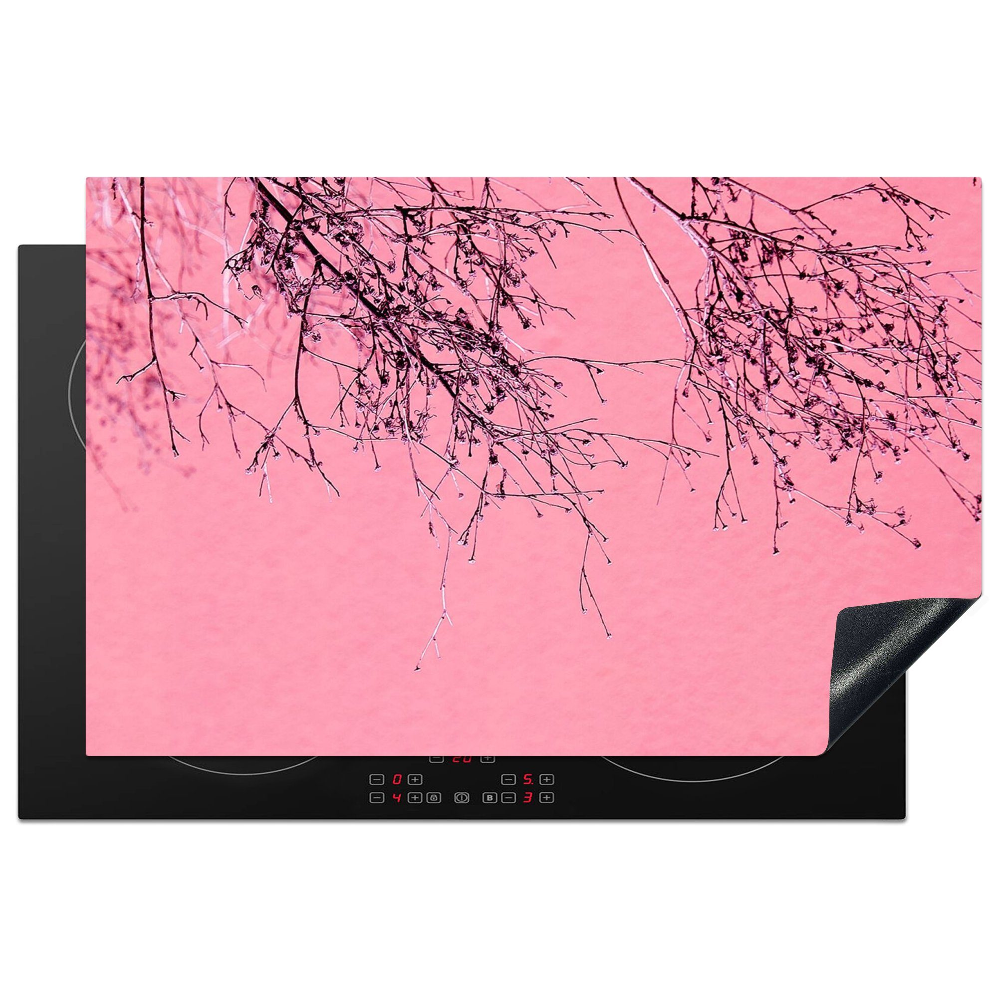 MuchoWow Herdblende-/Abdeckplatte Blumen - Zweige - Sommer, Vinyl, (1 tlg), 81x52 cm, Ceranfeldabdeckung, Arbeitsplatte für küche