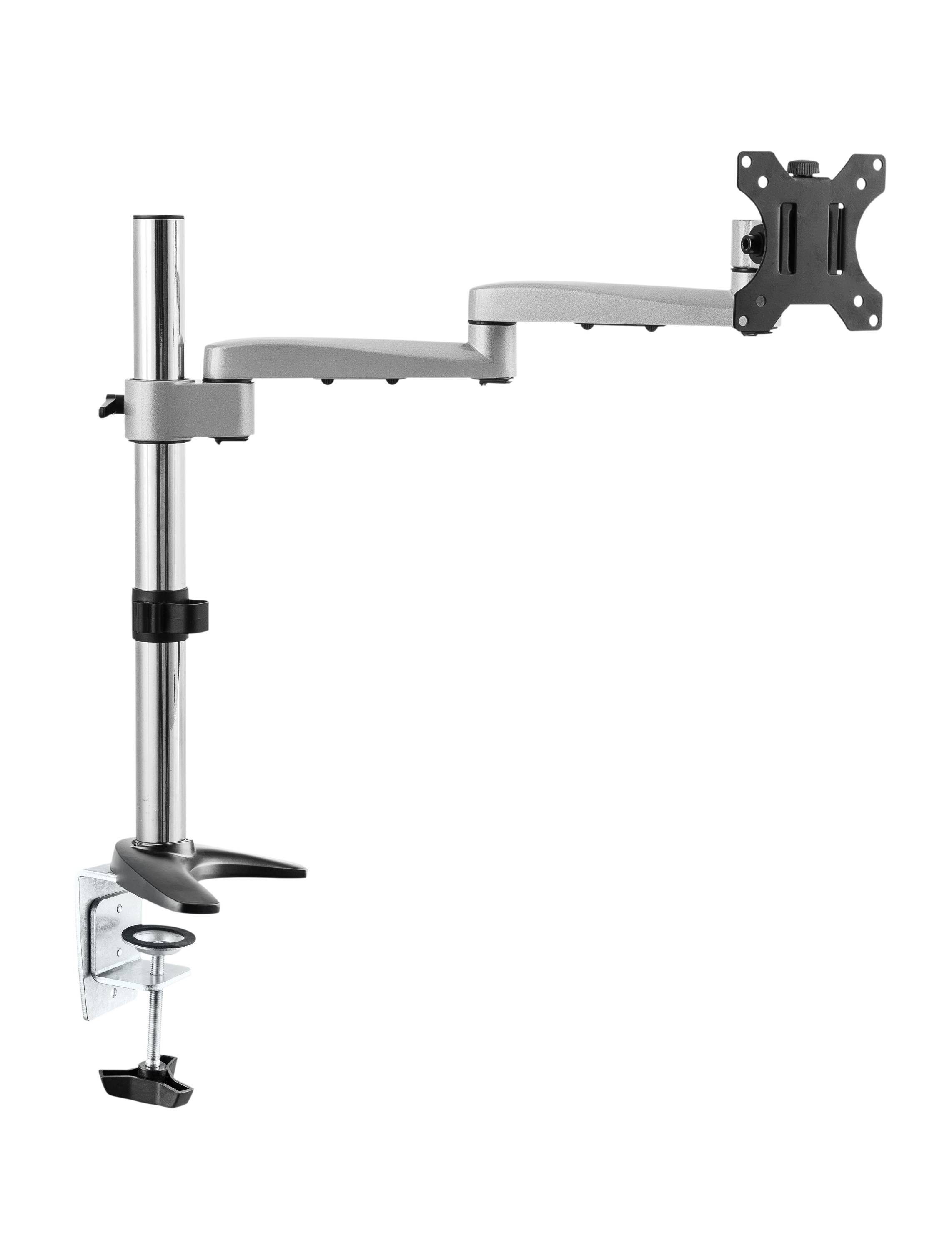 RICOO Monitor-Halterung Ausziehbare Monitor Tischhalterung neigbar schwenkbar TS1711, (bis 30 Zoll, VESA 75x75 und 100x100, 1-tlg., 8 kg Belastbarkei, 33-76 cm (13"-30) Bildschirm-Diagonale, Neigbar +40°/-90°, drehbar bis 360°, schwenkbar bis 180)