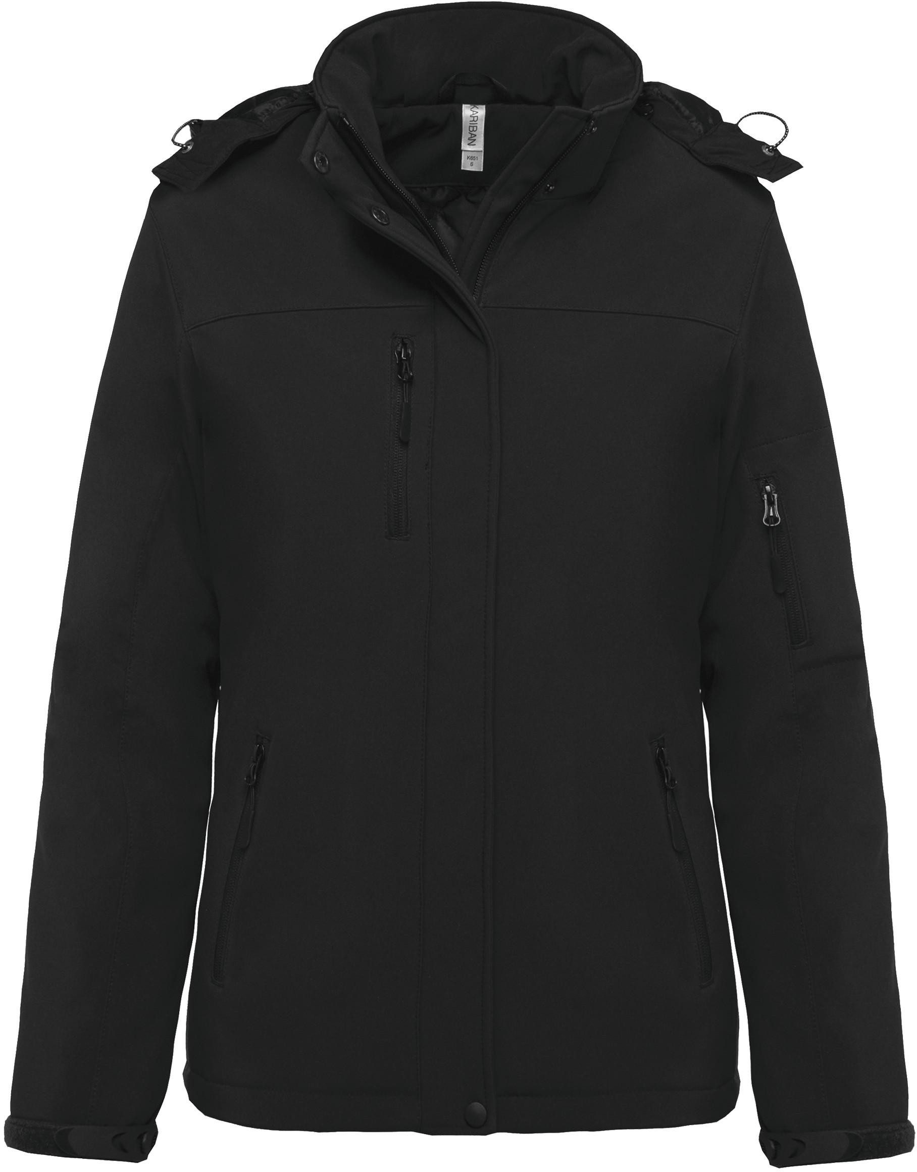 Kariban Outdoorjacke Damenparka Softshell wattiert mit Kapuze