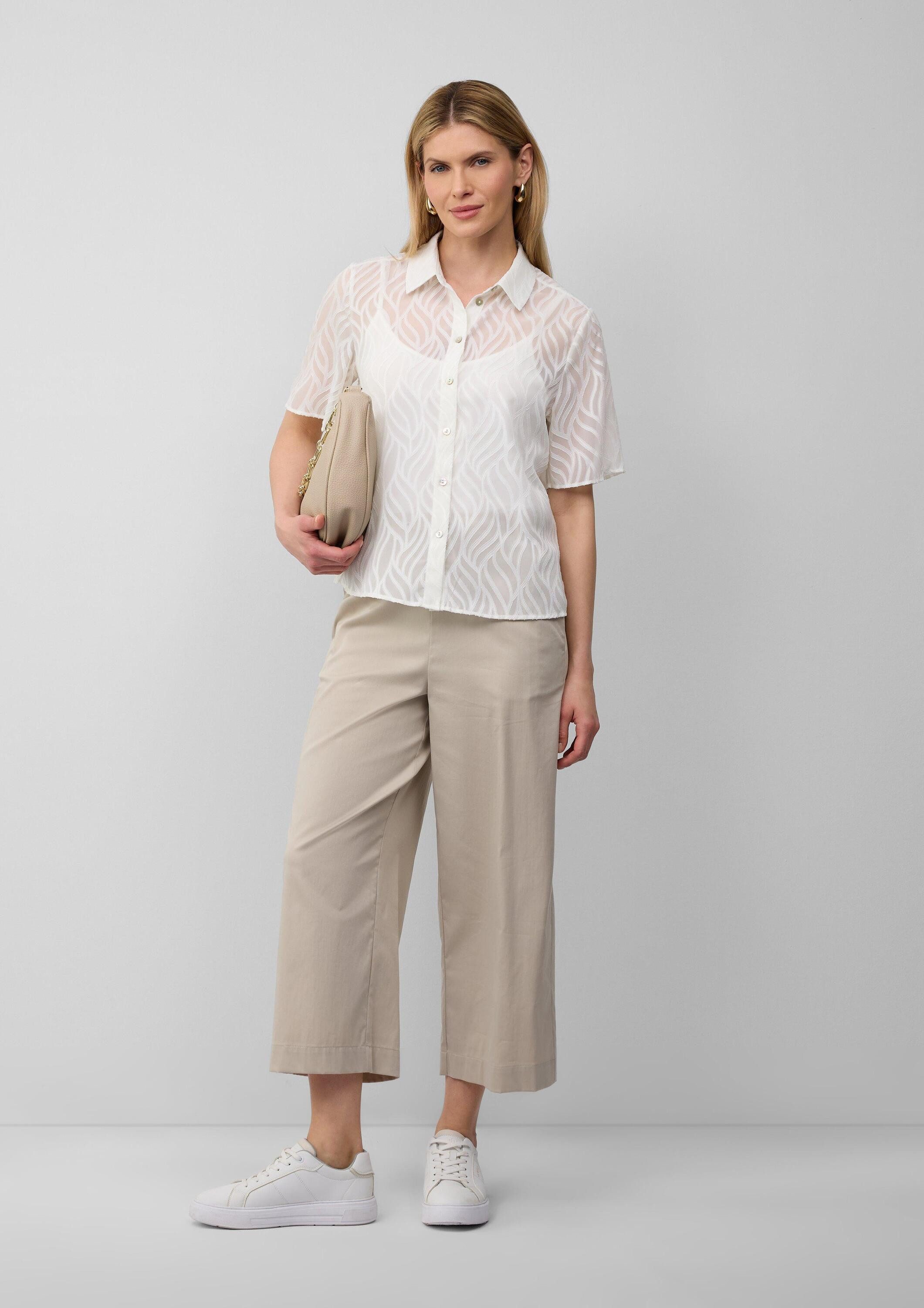 s.Oliver Kurzarmbluse Bluse Semitransparente Bluse mit Strukturmuster
