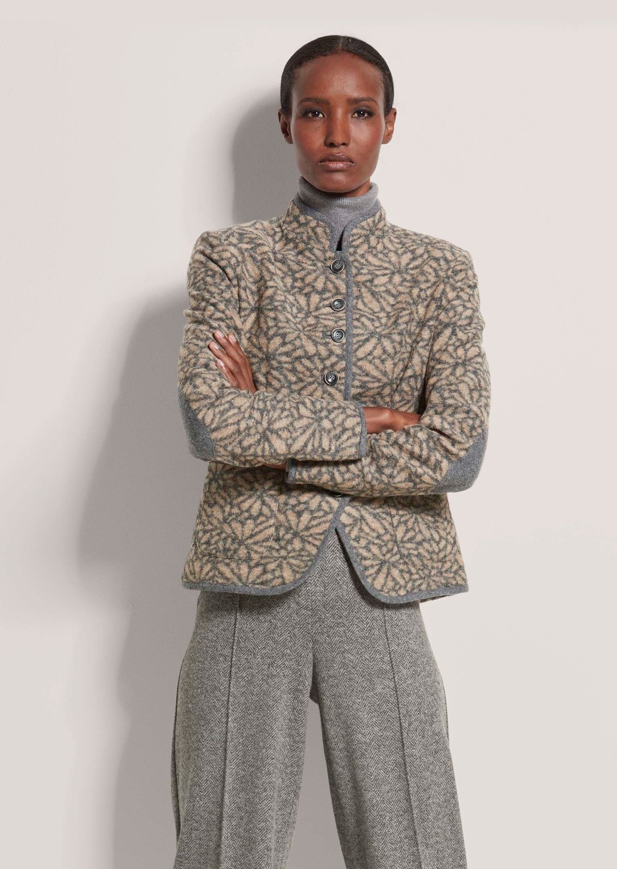 Kurzblazer Kurzer Blazer mit Wolle