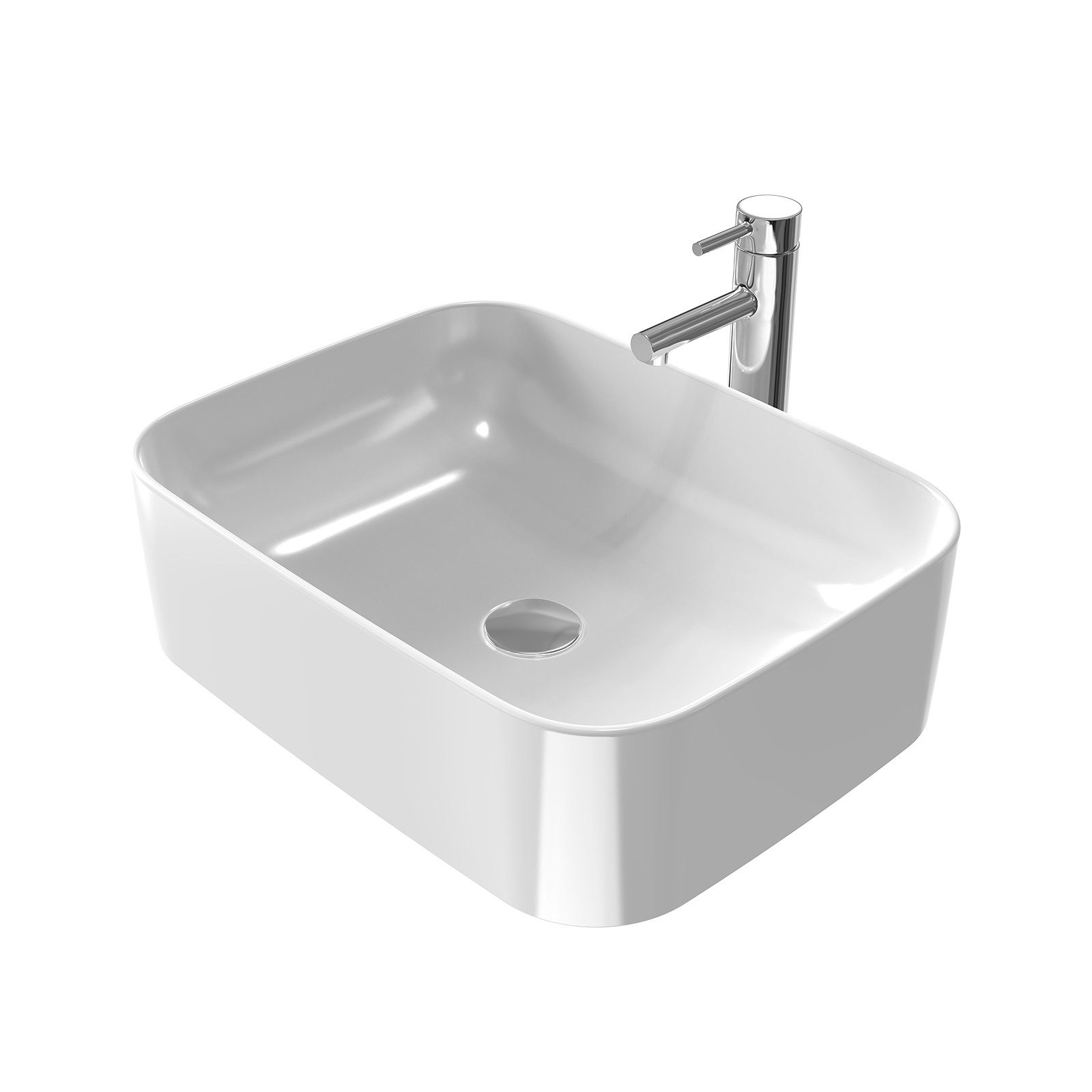 EMKE Aufsatzwaschbecken Eckiger Waschbecken Keramik Waschbecken günstig online kaufen