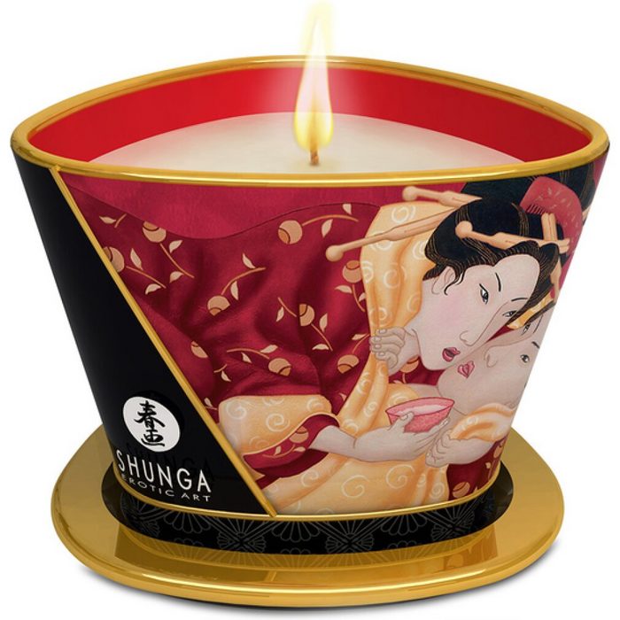 SHUNGA Gleit- & Massageöl SHUNGA Massage Candle Romance/Sparkl. Strawberry Wine 170ml