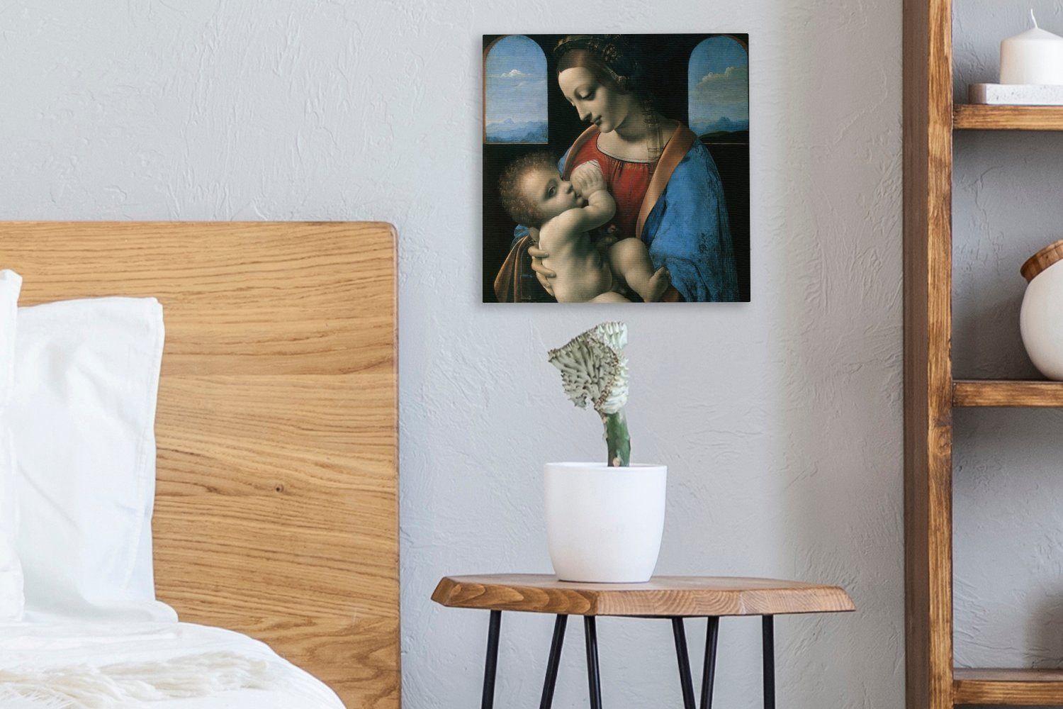 Bilder Leinwand Vinci, bunt Jungfrau (1 OneMillionCanvasses® für Leinwandbild St), da Schlafzimmer Leonardo Wohnzimmer Die - Maria