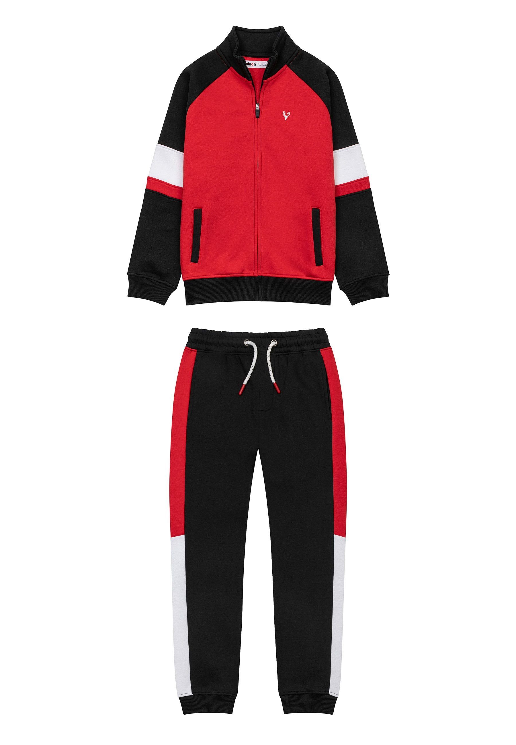 Echte Qualität MINOTI Sweatanzug Sweatshirt im (1y-8y) Jogginghose Set und Rot