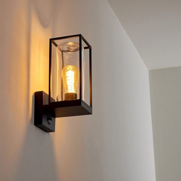 hofstein Außen-Wandleuchte »Besana« Wandaußenlampe mit Bewegungsmelder, ohne Leuchtmittel, 1xE27, klassische Außenfür Terasse, Garten, Fassaden, Industrial-Style