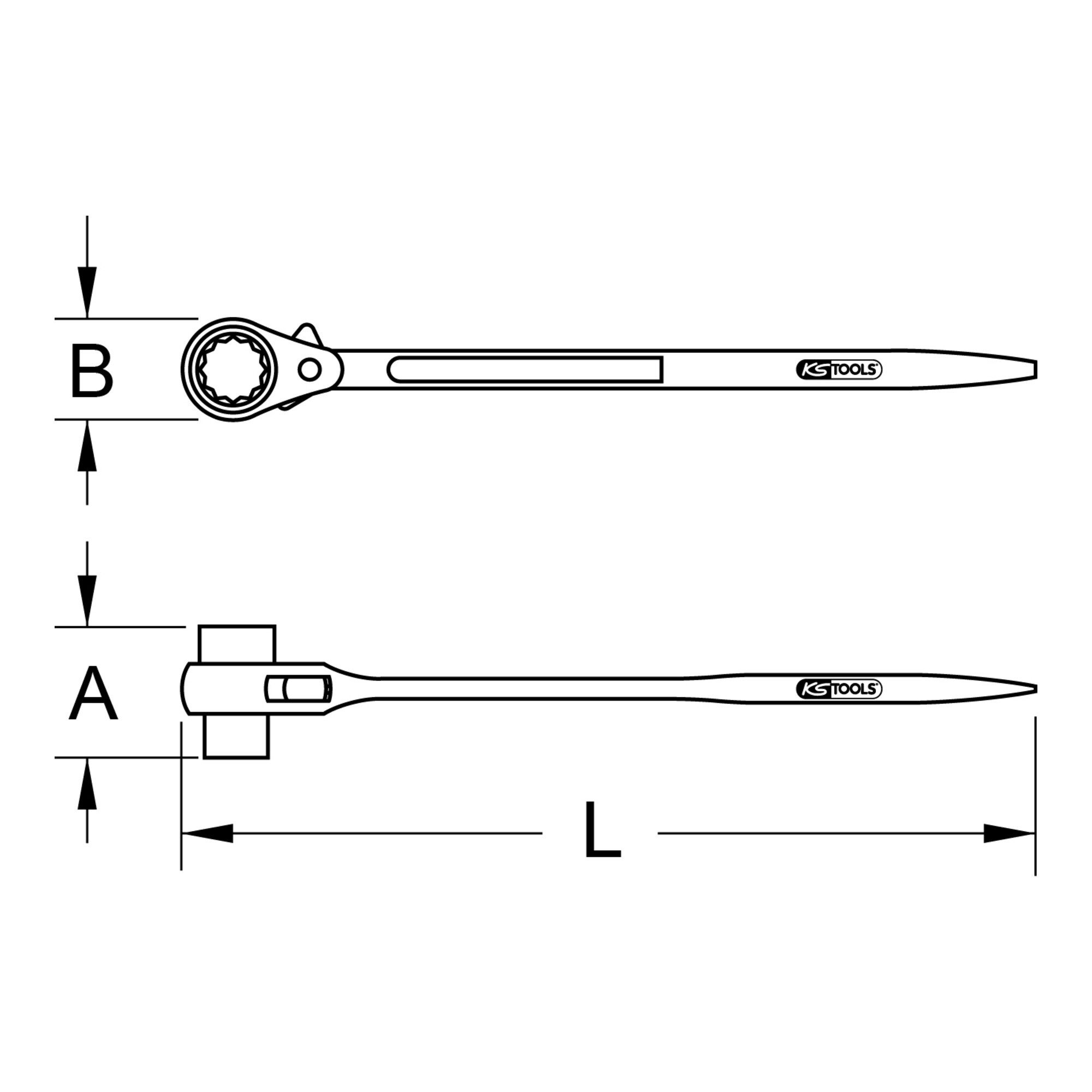 KS Tools Schraube KS Tools Gerüstbauschlüssel, umschaltbar, 10x13mm