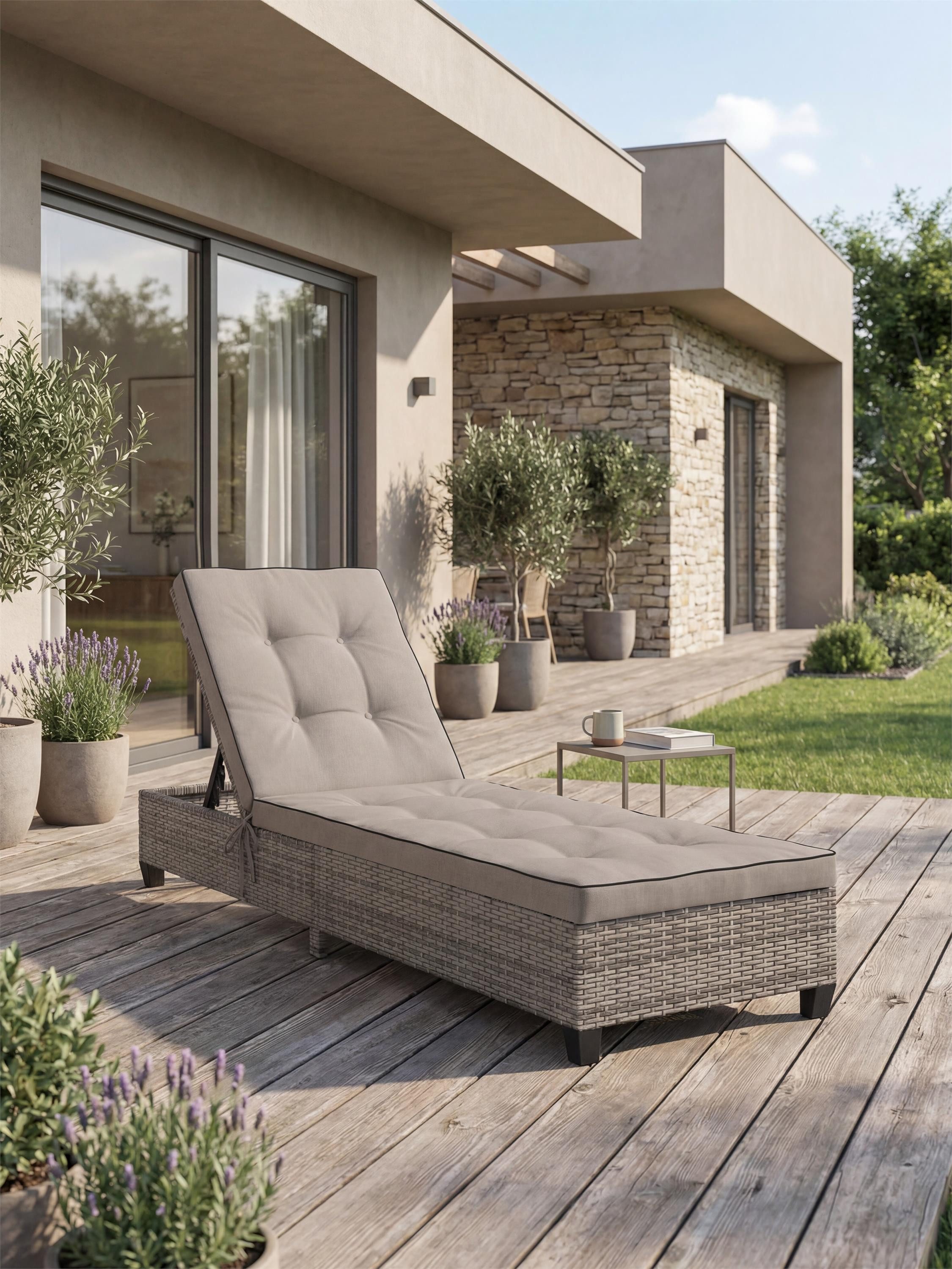Aspero Sitzauflage Premium Garten-Liegenauflage Saragossa, Wasserdichte und weiche Outdoor Gartenliegenauflage
