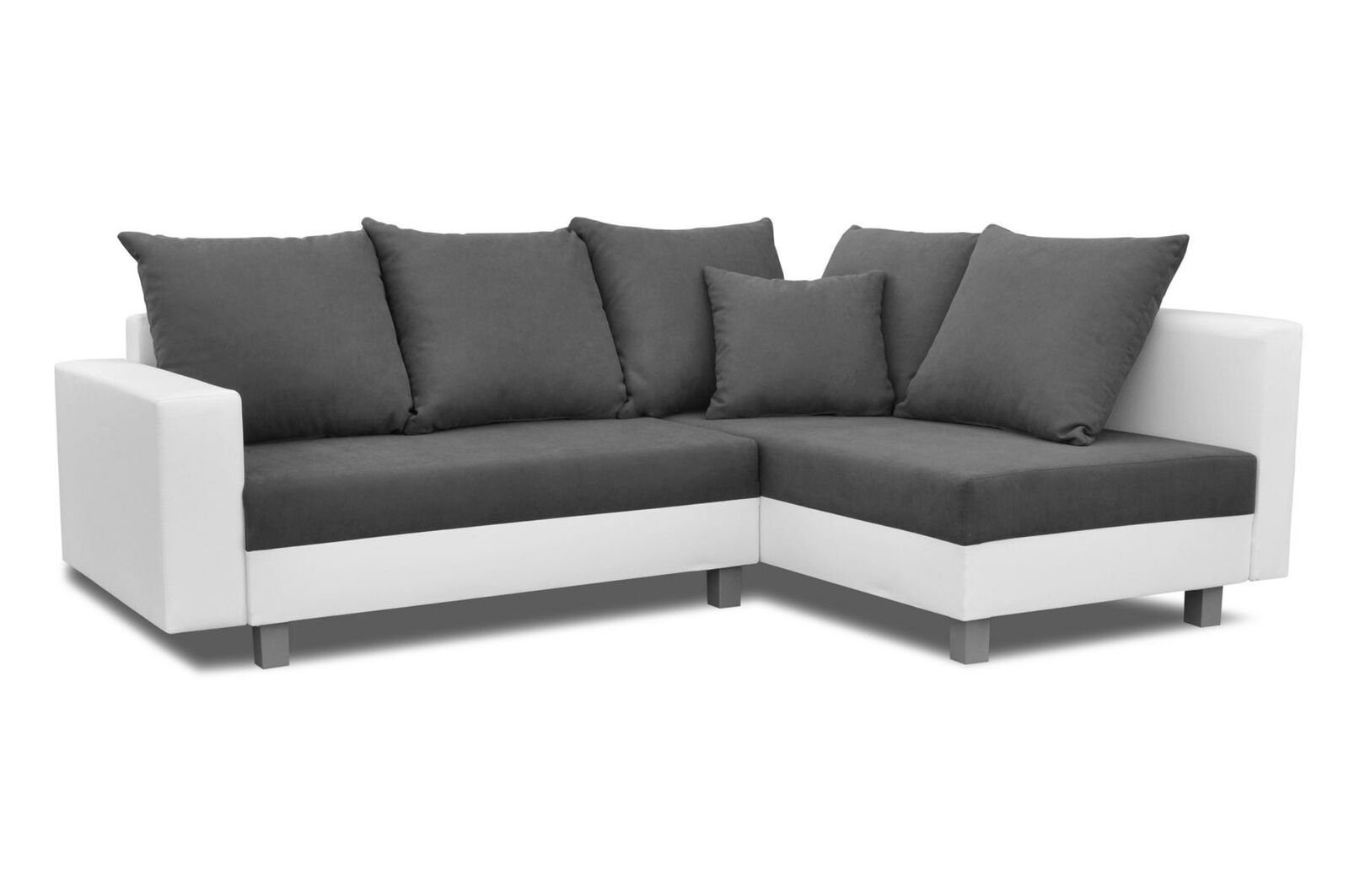 Ecksofa Design Couch Textil Sofa Ecksofa, Fußhocker Wohnlandschaft Leder L-Form JVmoebel