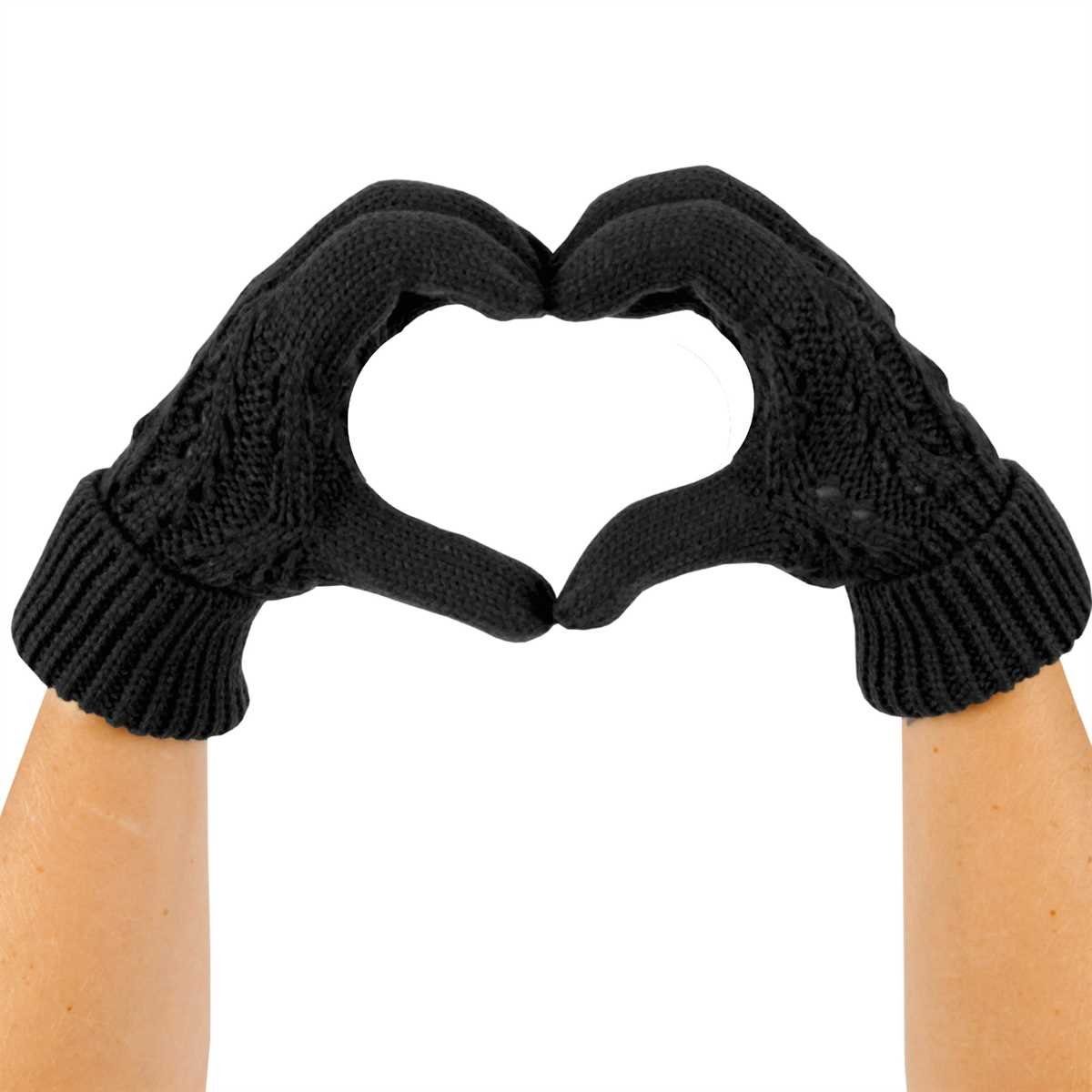 Bestlivings Strickhandschuhe (1-St) Damenhandschuh Grobstrick, Strickhandschuh mit Zopfmuster