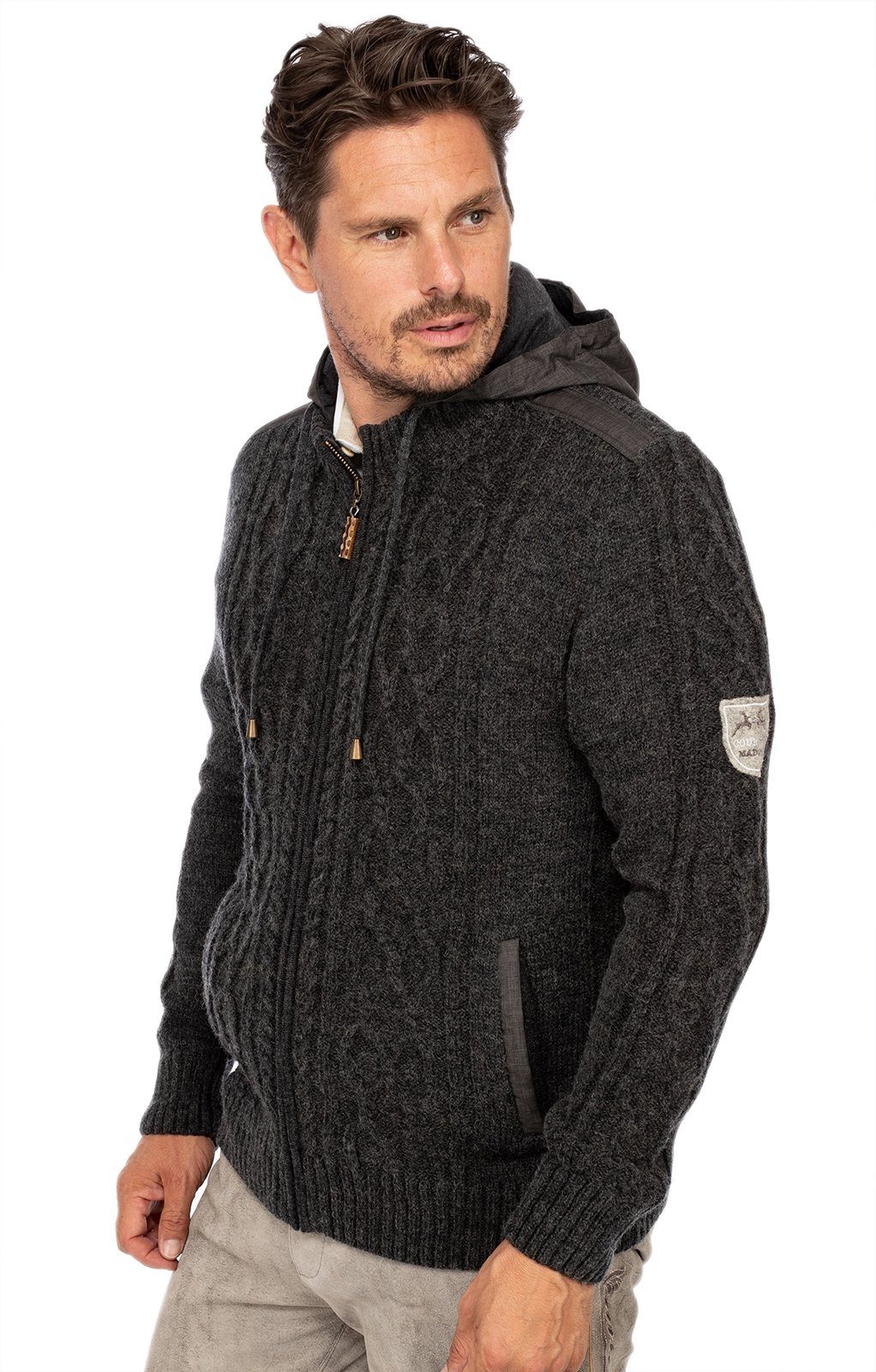 anthrazit Maddox Trachtenjacke Strickjacke WAIDSEE