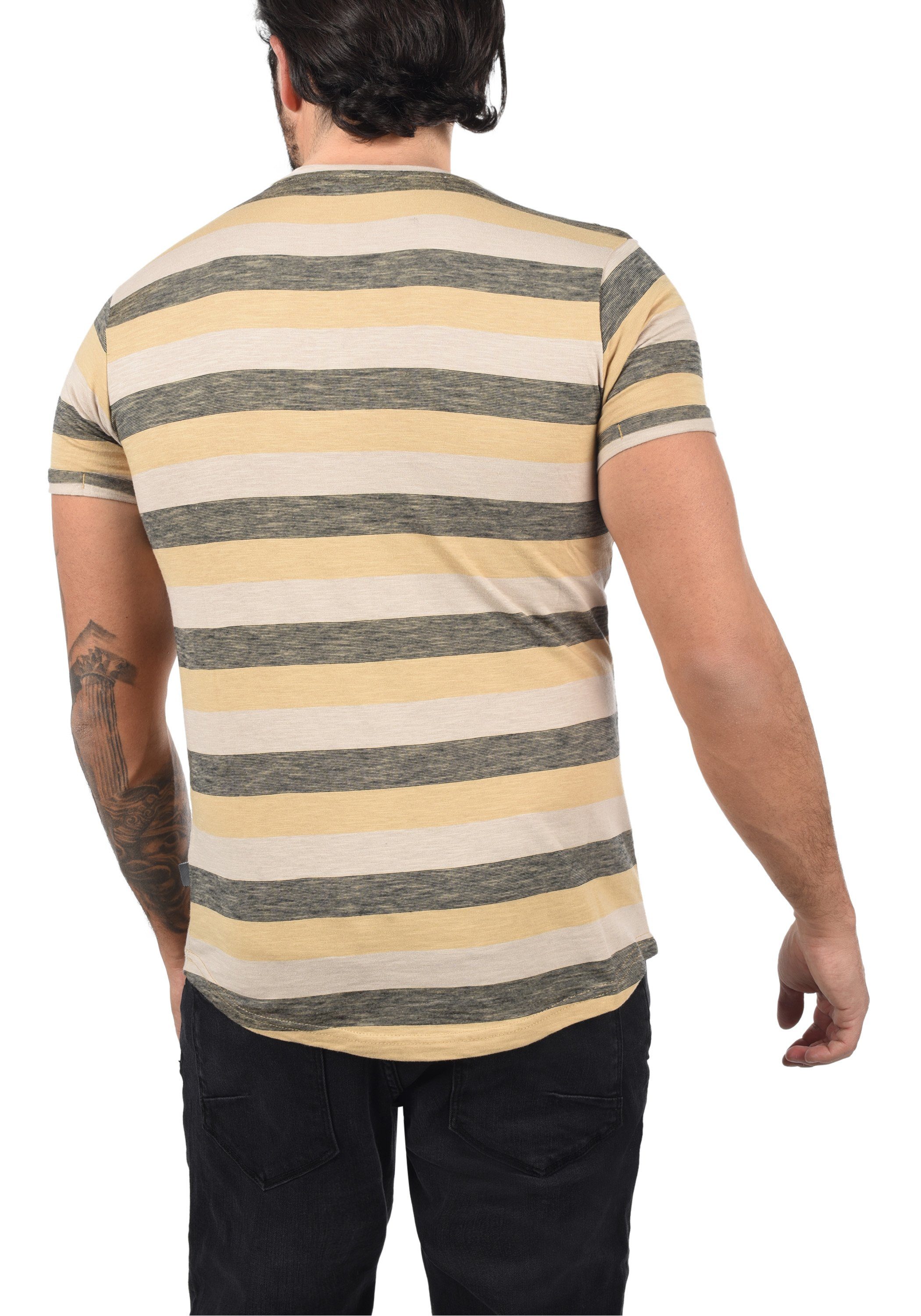 21103974 Muster !Solid Rundhalsshirt - SDTee & mit CURDS (790166) WH T-Shirt