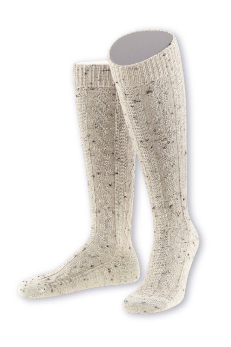 Lusana Trachtensocken Trachten Kniestrümpfe - L5XL - naturmeliert günstig online kaufen