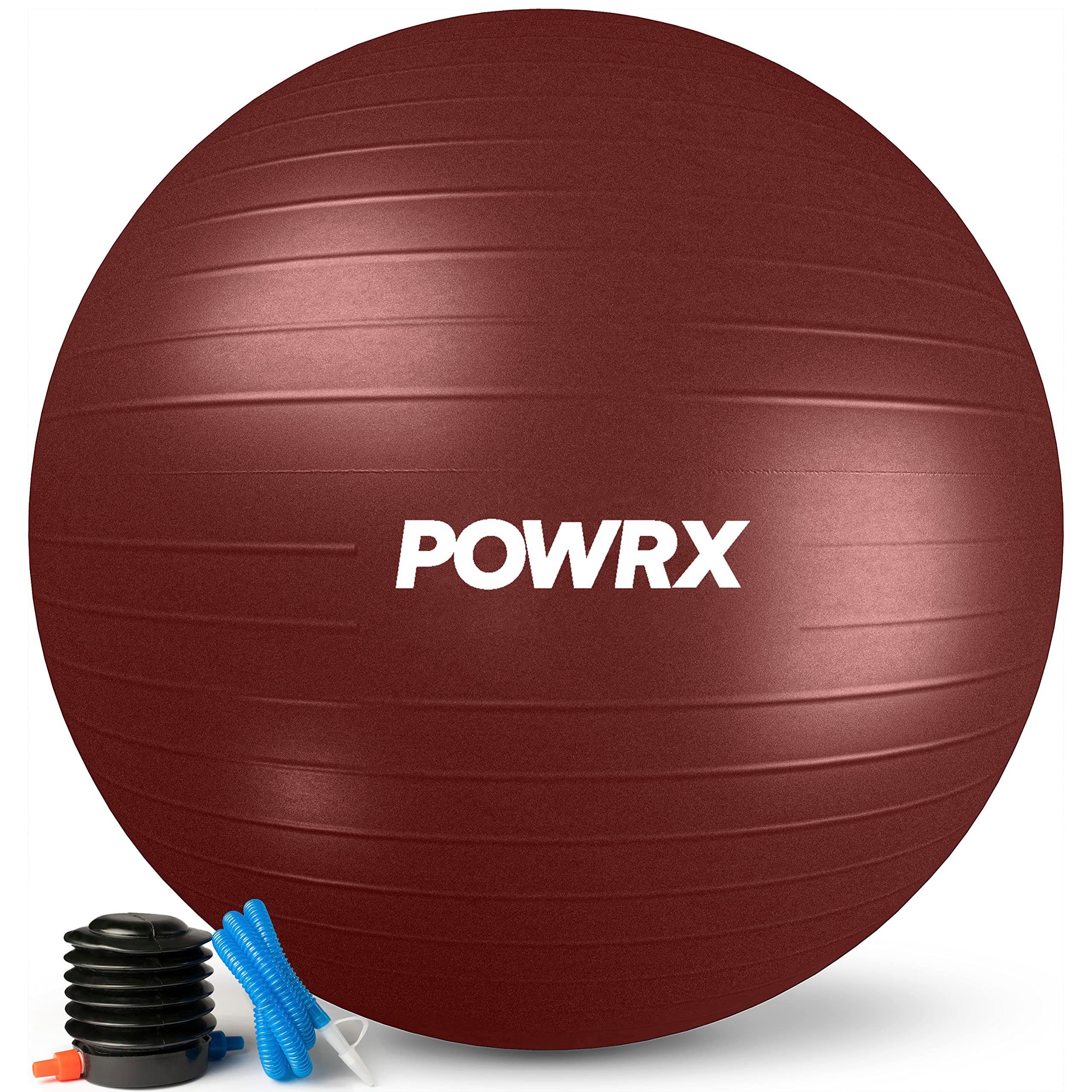 POWRX Gymnastikball, Weinrot 75 Cm Gummi