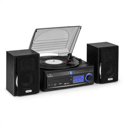 Auna »DS-2 Stereoanlage Plattenspieler CD MP3-Recorder USB AUX-In UKW/MW Boxen« Stereoanlage (2 W, USB- und SD-Eingänge zum direkten Abspielen von MP3-Songs von USB- und SD-Massenspeichern oder MP3-Playern)