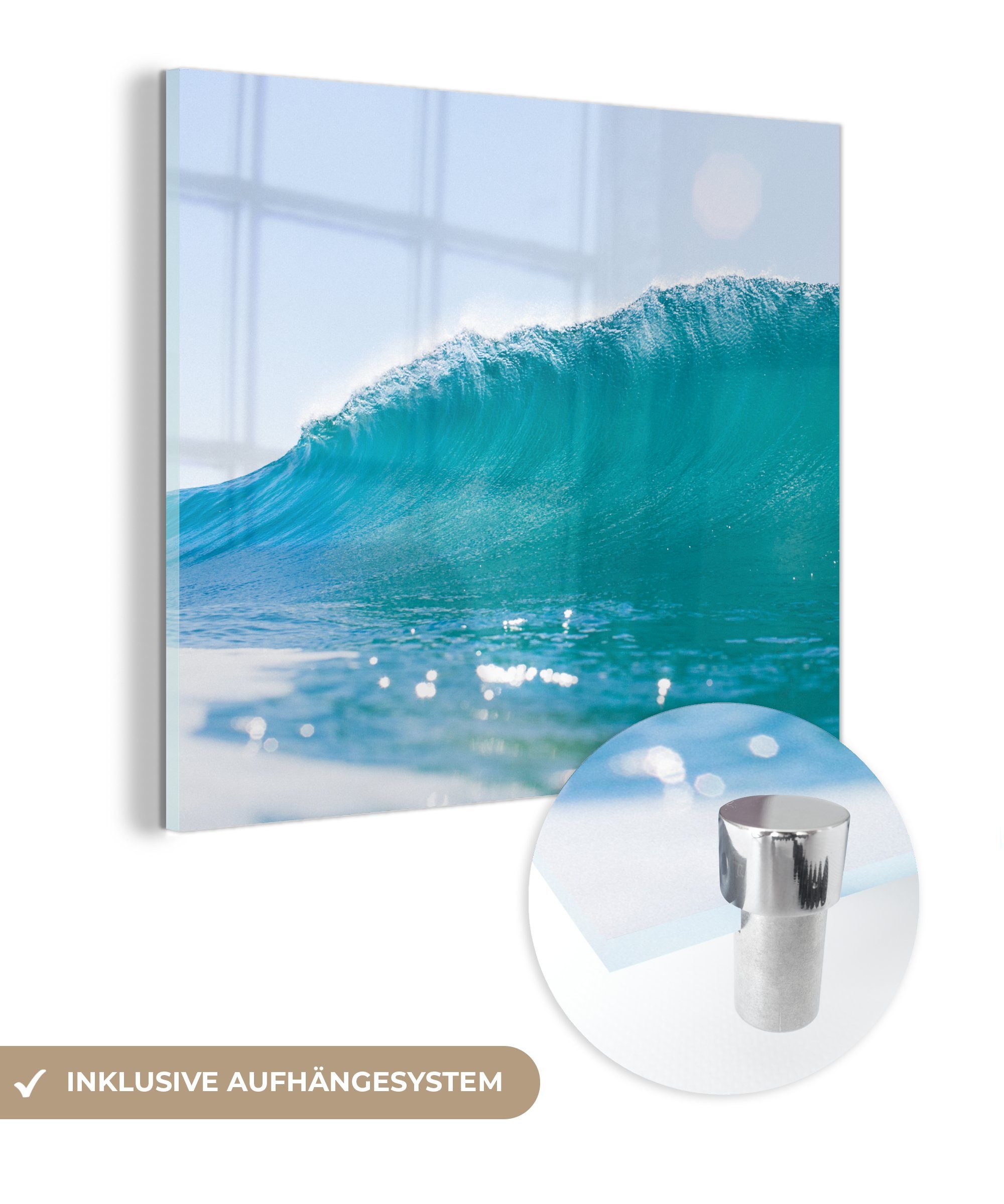 MuchoWow Acrylglasbild Golf - Meer - Sommer, (1 St), Glasbilder - Bilder auf Glas Wandbild - Foto auf Glas - Wanddekoration