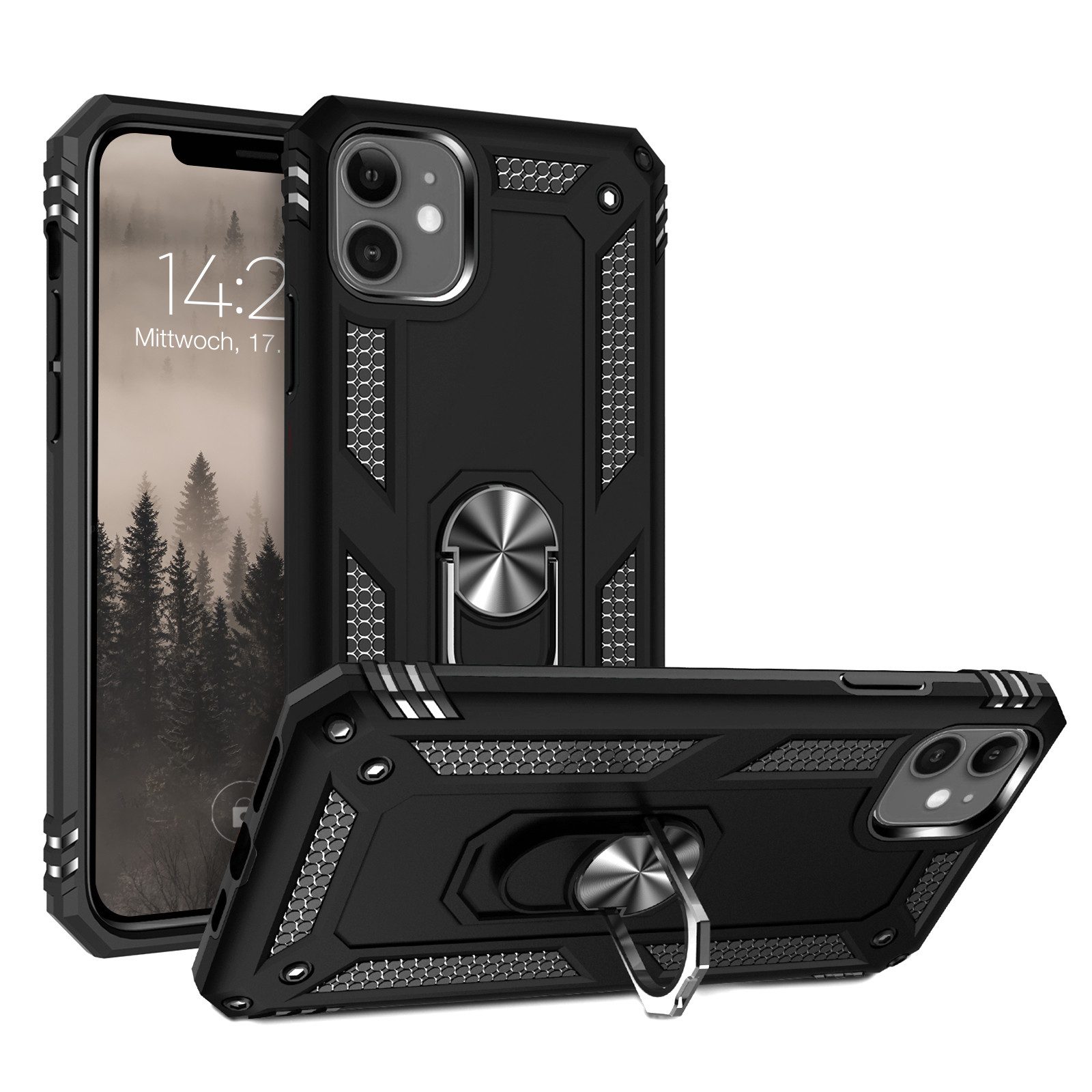 Tec-Expert Handyhülle Outdoor Cover Hülle für Apple iPhone 11 6.1 Zoll, 6.1, Premium Hülle aus verstärktem Polycarbonat