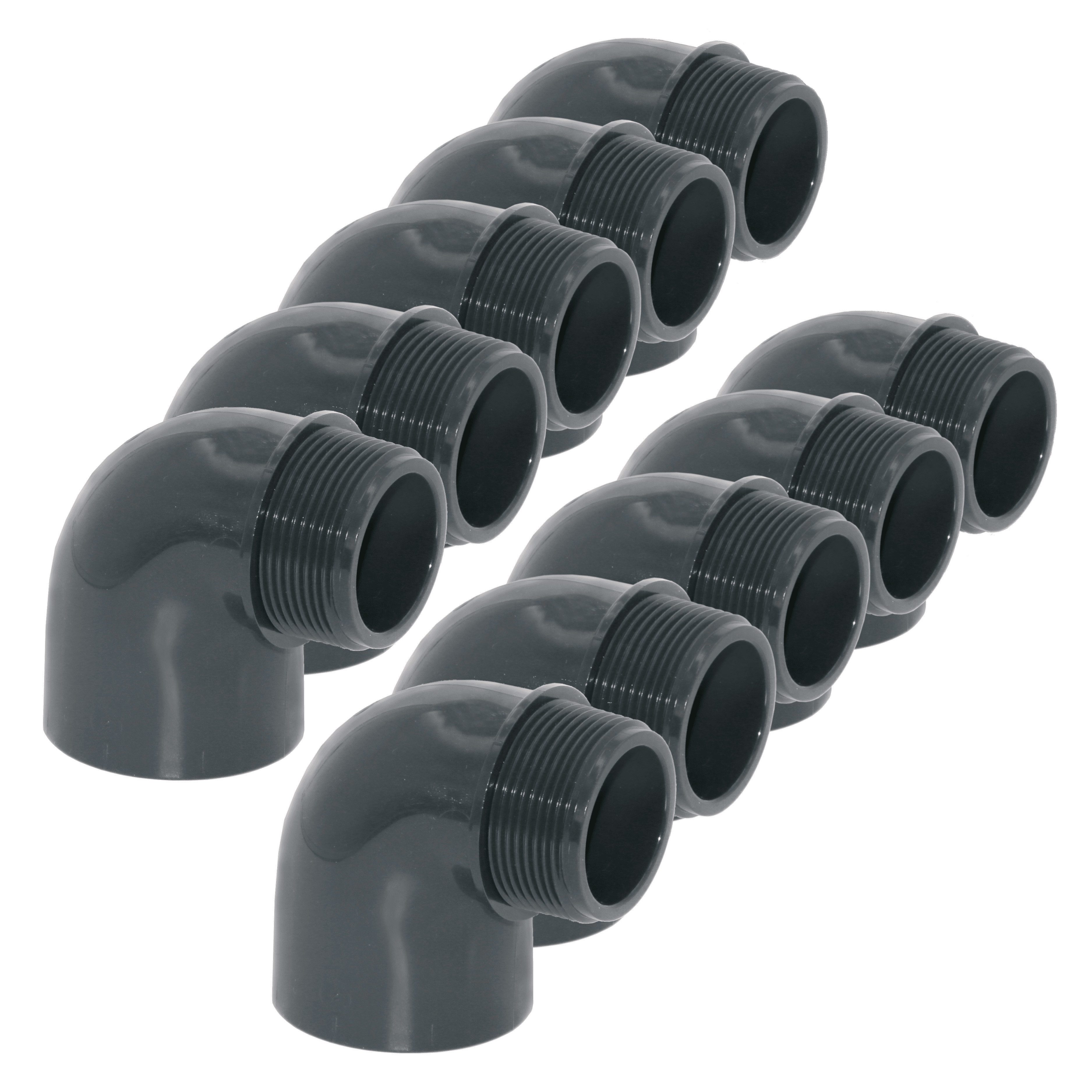 HAF Rohrverbinder 1-10x PVC Winkel 90° 50mm Klebemuffe x 2" Außengewinde PN16 Pool, Max. Arbeitsdruck 16 bar bei 20 C°