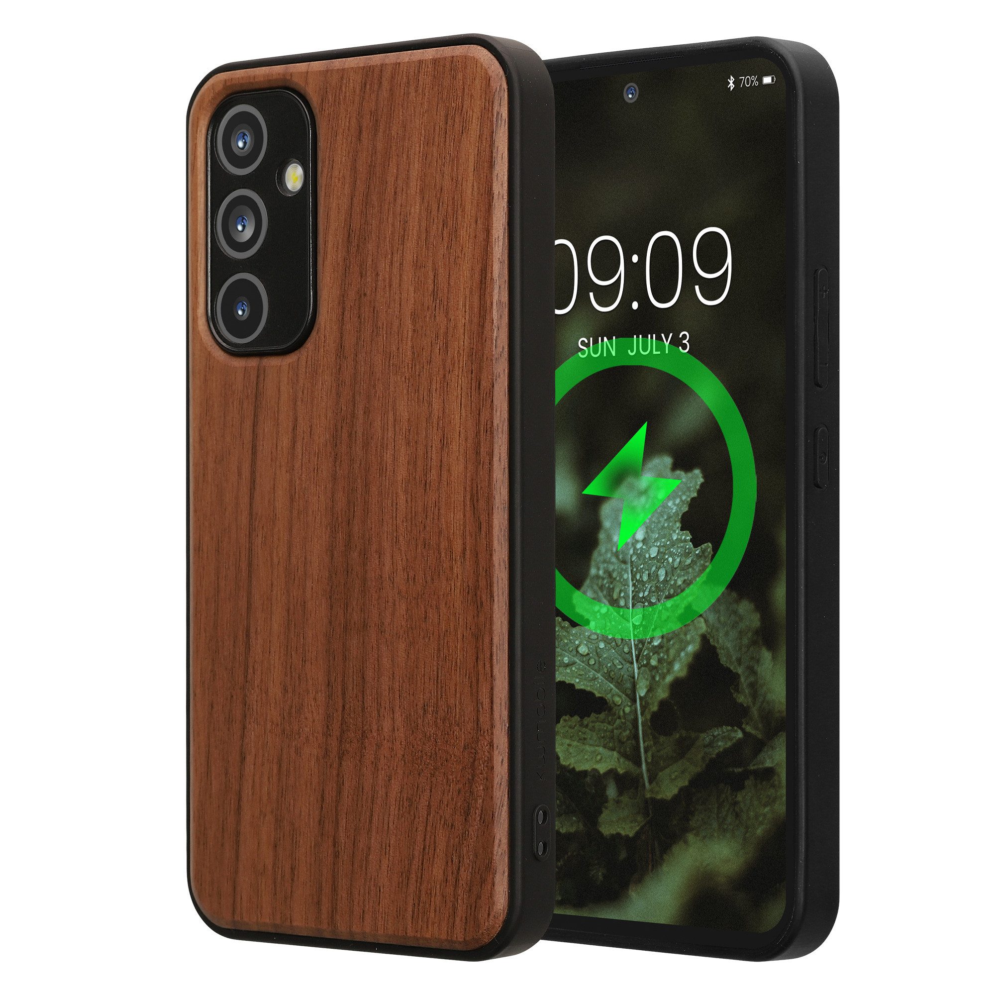 kwmobile Smartphone-Hülle Echtholz Schutzhülle für Samsung Galaxy A54 5G Hülle, Cover aus Holz und TPU - Kompatibel mit MagSafe - Holz