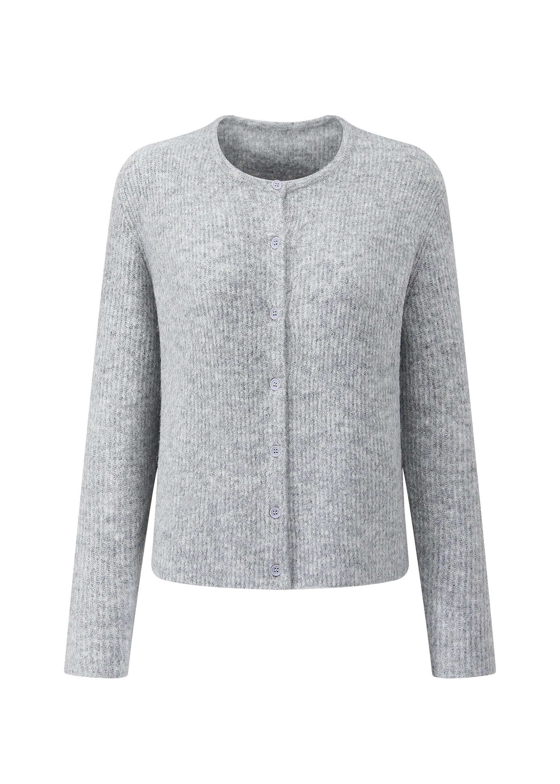 SASSYCLASSY Cardigan Cardigan mit Rippstruktur für Damen Flauschiger Strickcardigan mit Knopfleiste in geradem Schnitt