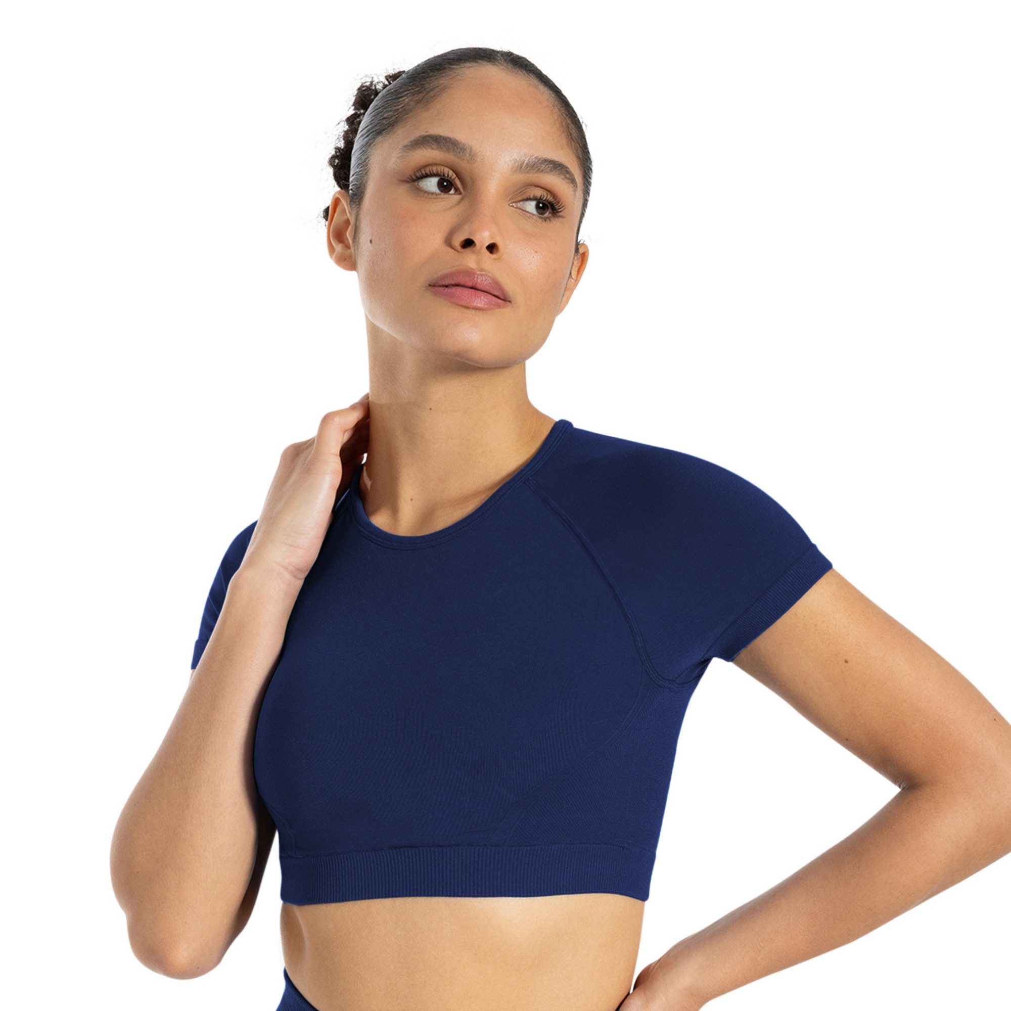 Smilodox Trainingsshirt Soheli, Seamless Fitness Crop Top mit kurzem Ärmel, Gym & Yogashirt Seamless, Bewegungsfreiheit, Trainingsshirt, bauchfrei