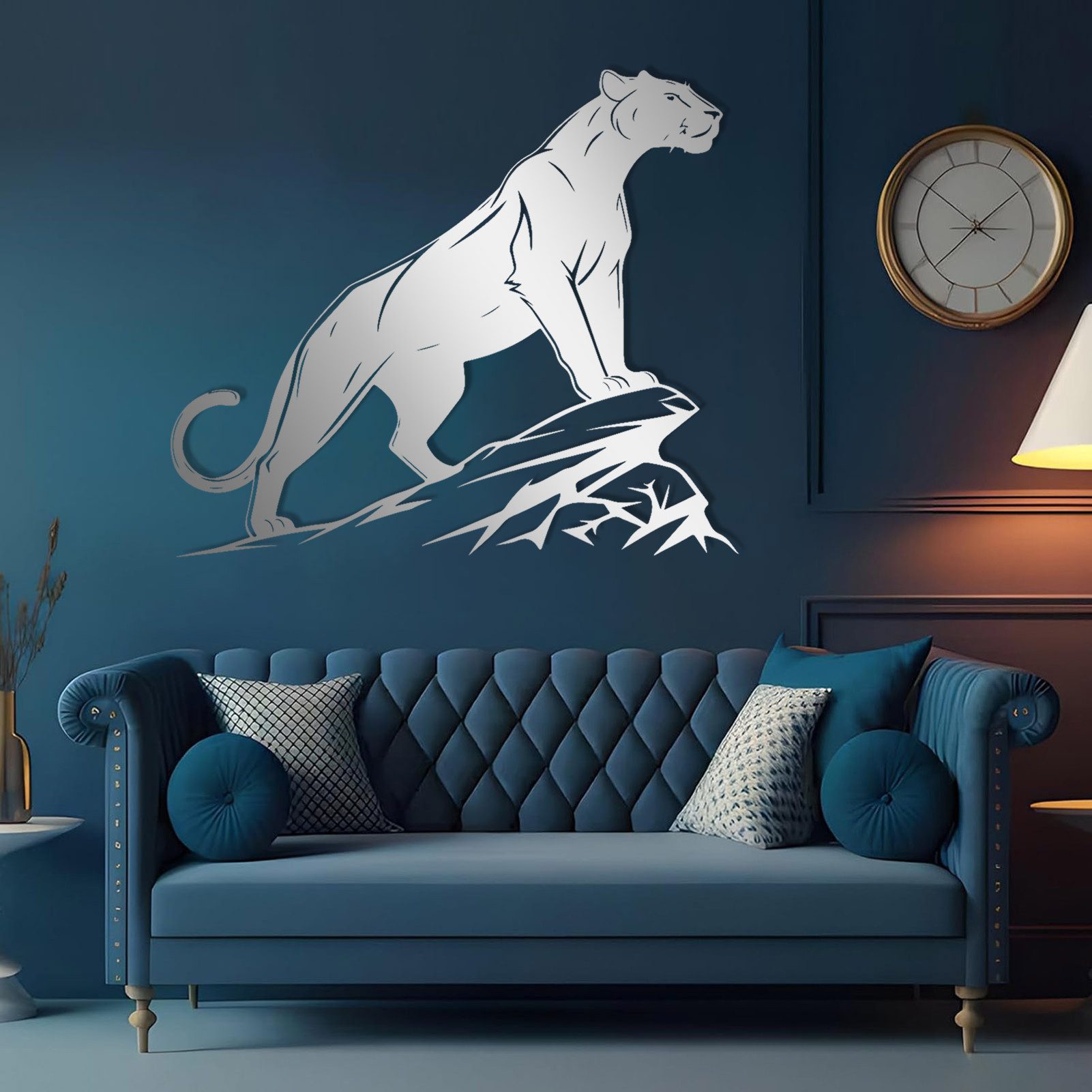 Jumpeak Wanddekoobjekt Panther Metall Wanddekoration - Stylische Wandkunst für Wohnzimmer, Metall Wandkunstdekoration als Augeweide für Modernes Zuhause