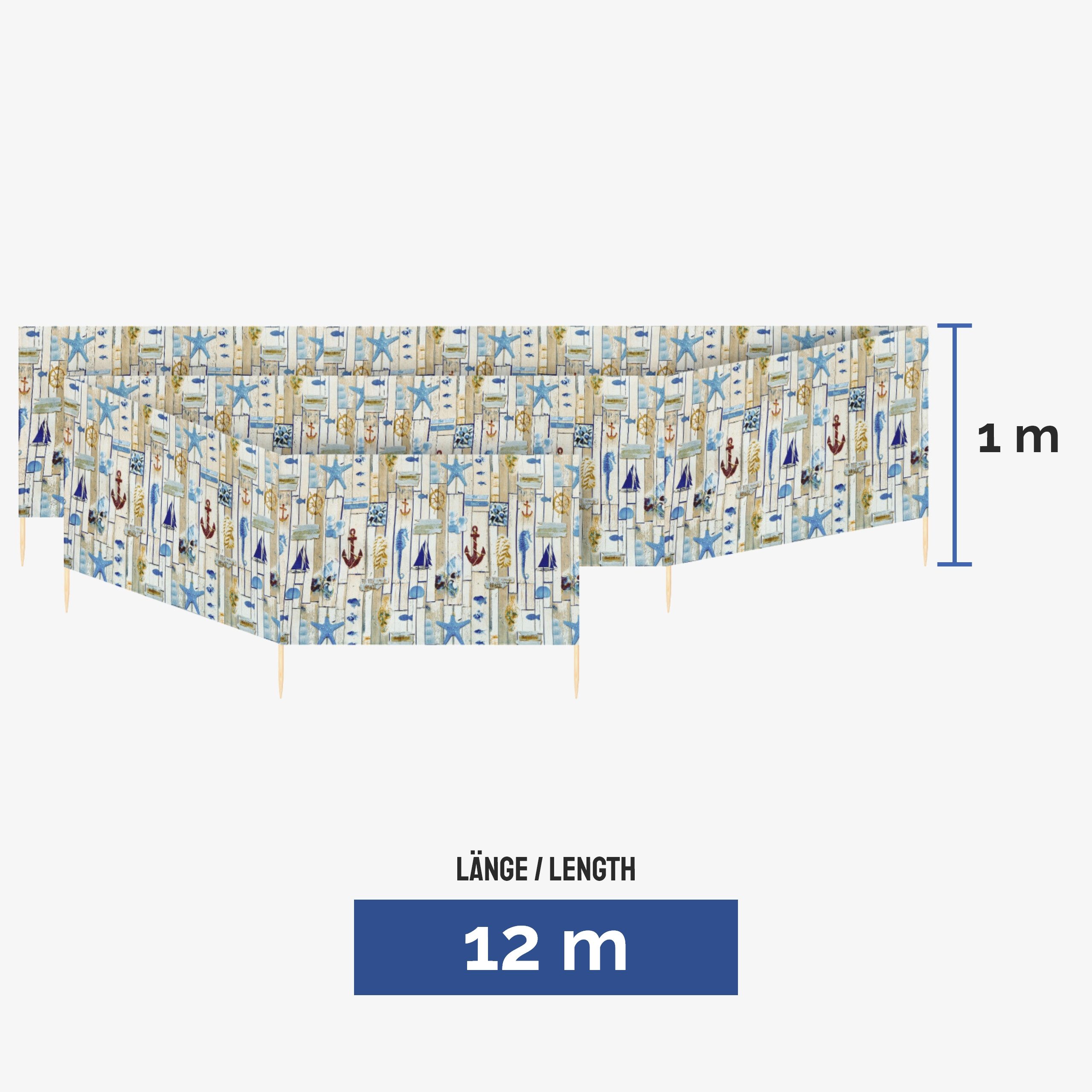 Ladeheid Windschutz Strand Sichtschutz 12m LAEX001 günstig online kaufen