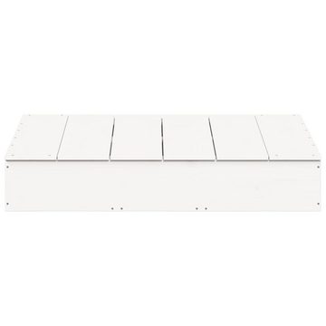 vidaXL Sandkasten Sandkasten mit Deckel Weiß 111x111x19,5 cm Massivholz Kiefer