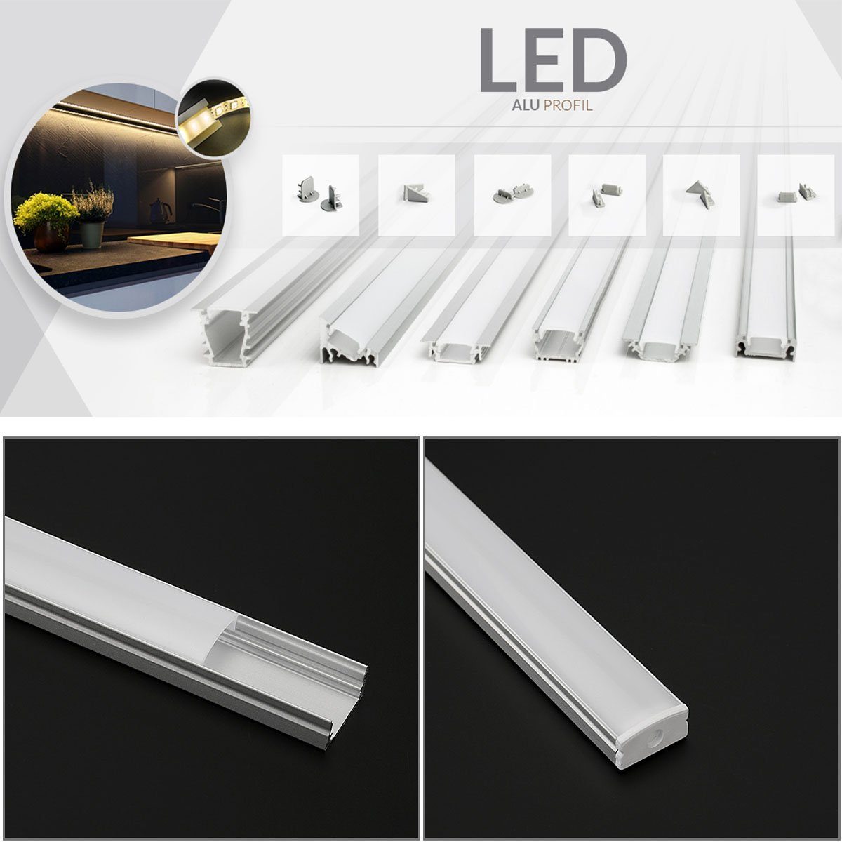 oyajia LED-Stripe-Profil 5x LED Aluprofil Aluminium günstig online kaufen