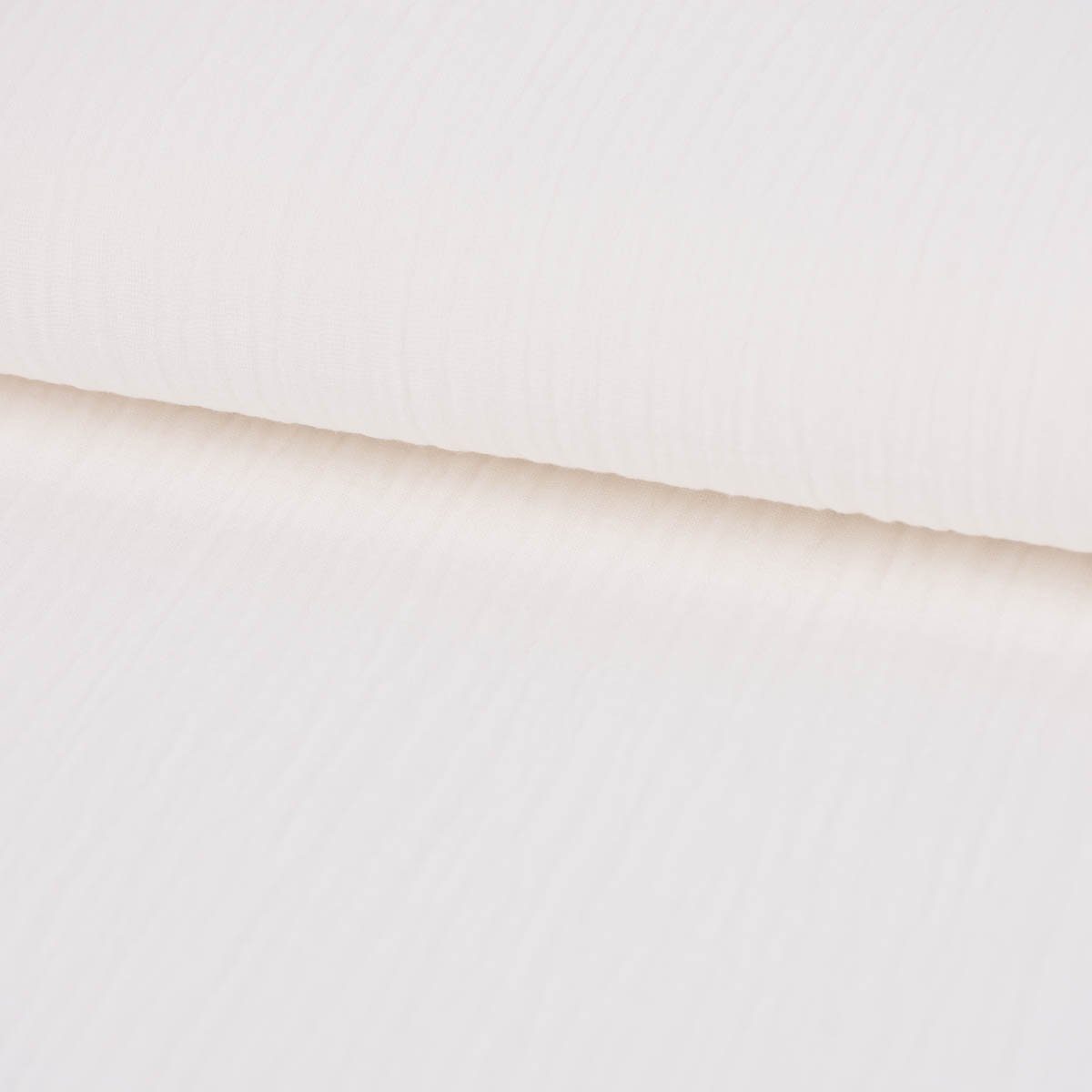 SCHÖNER LEBEN. Stoff Musselinstoff Meterware Bio Baumwolle einfarbig creme 1,30m