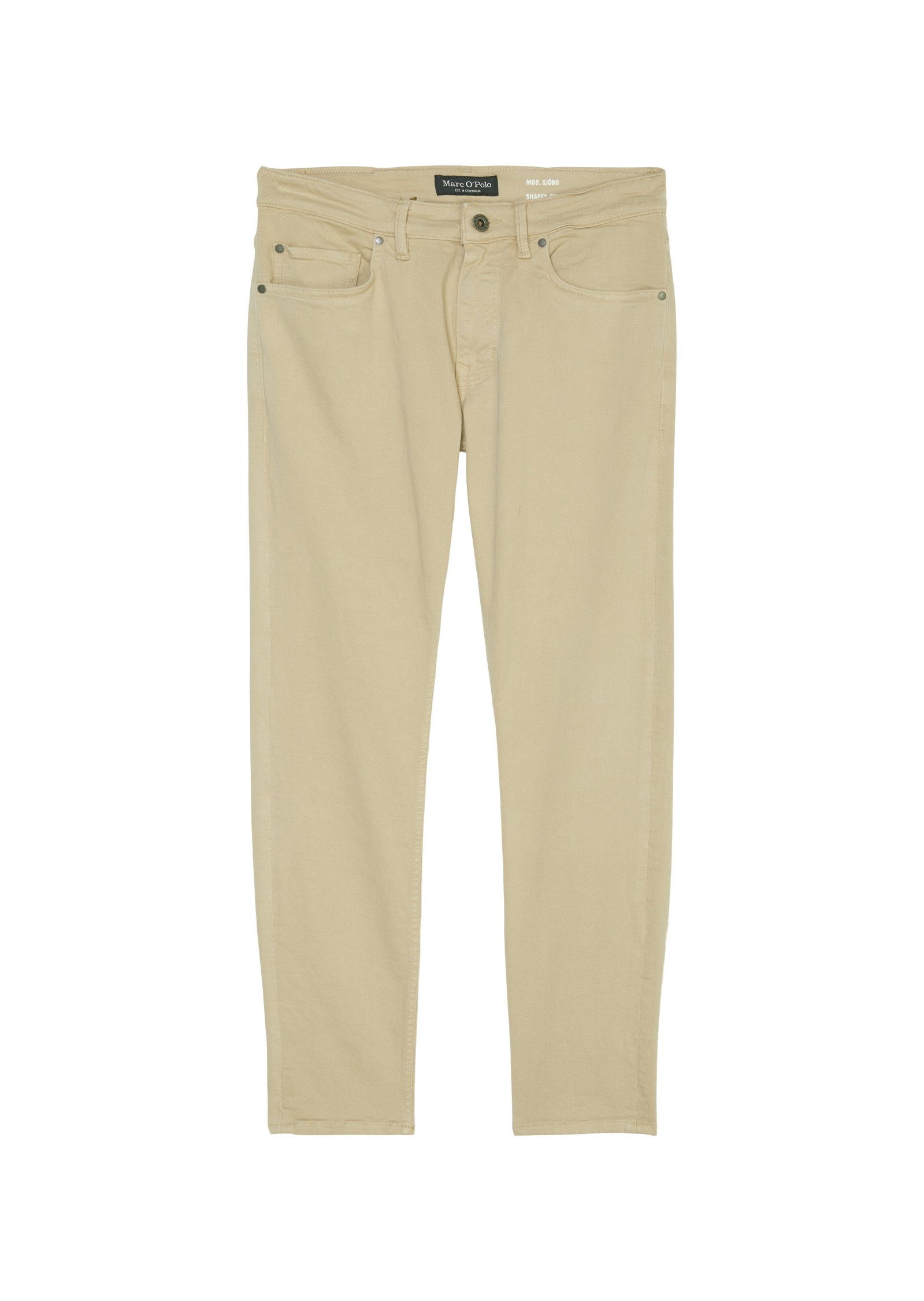 elastischem aus 5-Pocket-Jeans Bio-Baumwolle-Mix beige Marc O'Polo