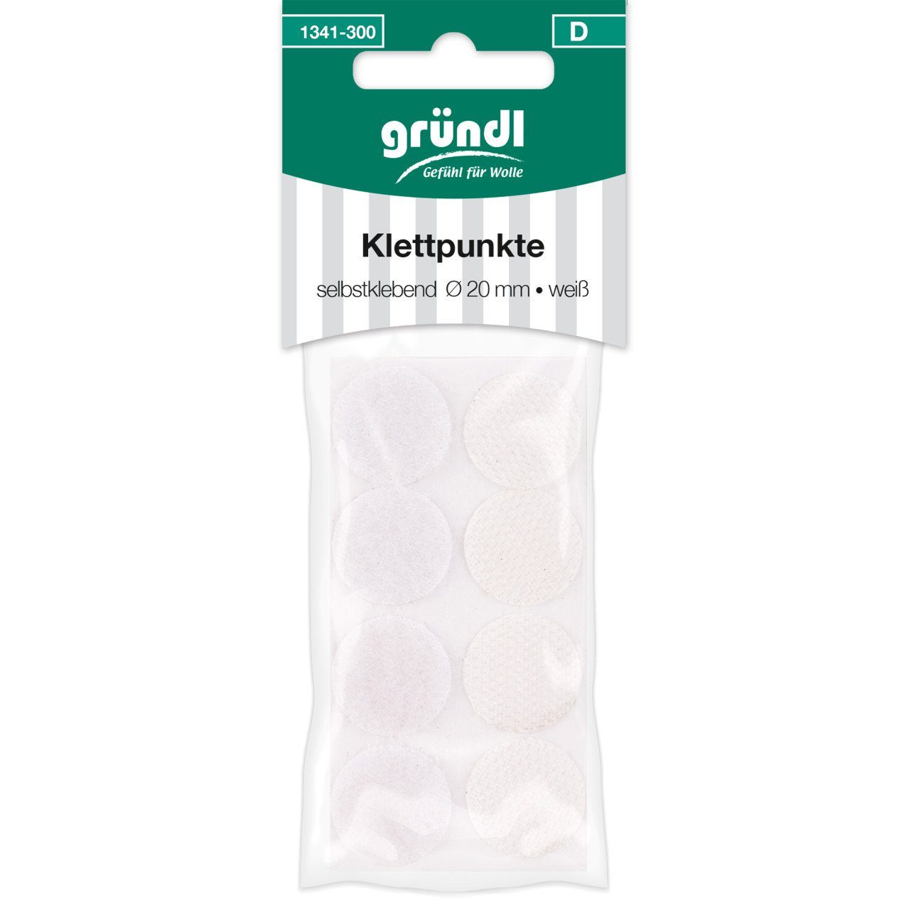 Klett-Klebepad Gründl Klettpunkte selbstklebend weiß
