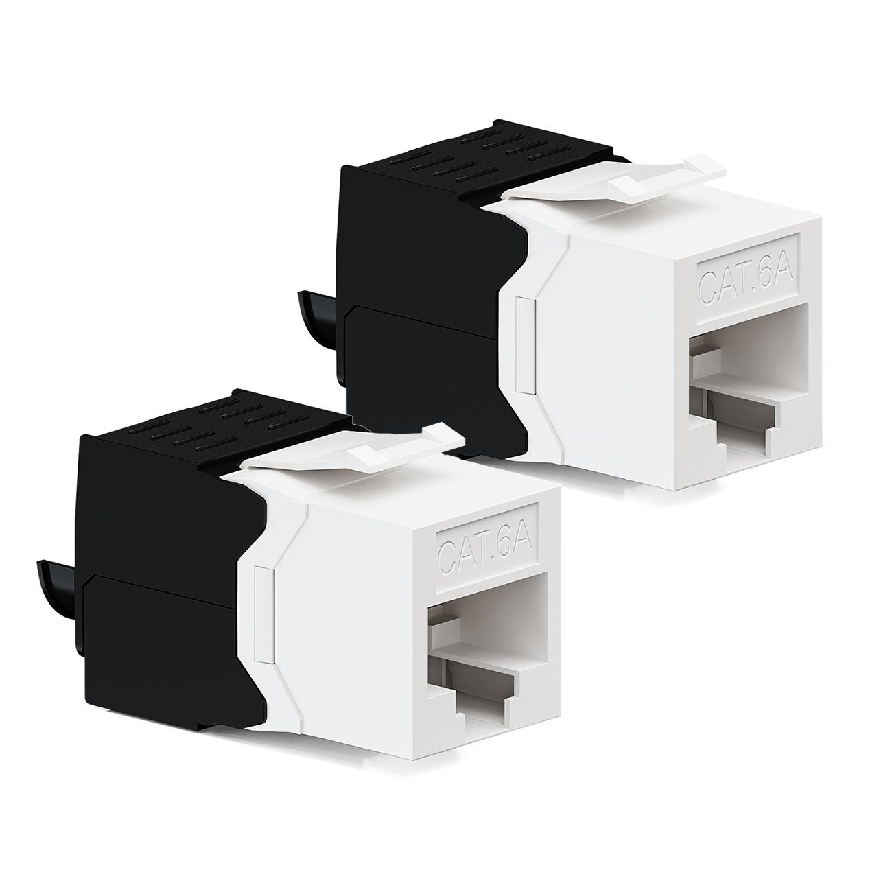 deleyCON 2x CAT6a Keystone Jack RJ45 Modul Ungeschirmt RJ45 CAT Netzwerk-Adapter