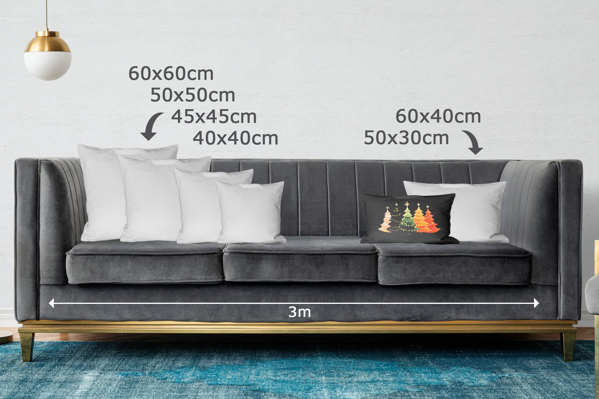 MuchoWow Dekokissen Weihnachtsbäume - Bunt - Lichter - Stern, Dekoration, Z günstig online kaufen