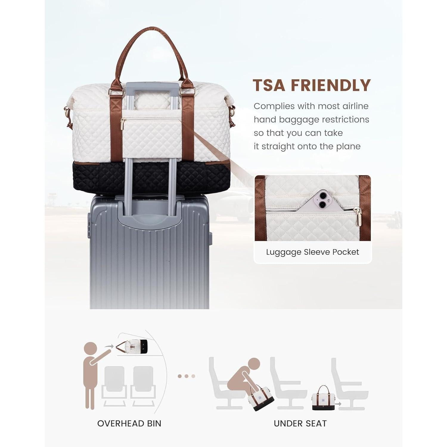 LuxusKollektion Reisetasche Reisetasche Handgepäck Damen Groß Sporttasche Schuhfach Carry On